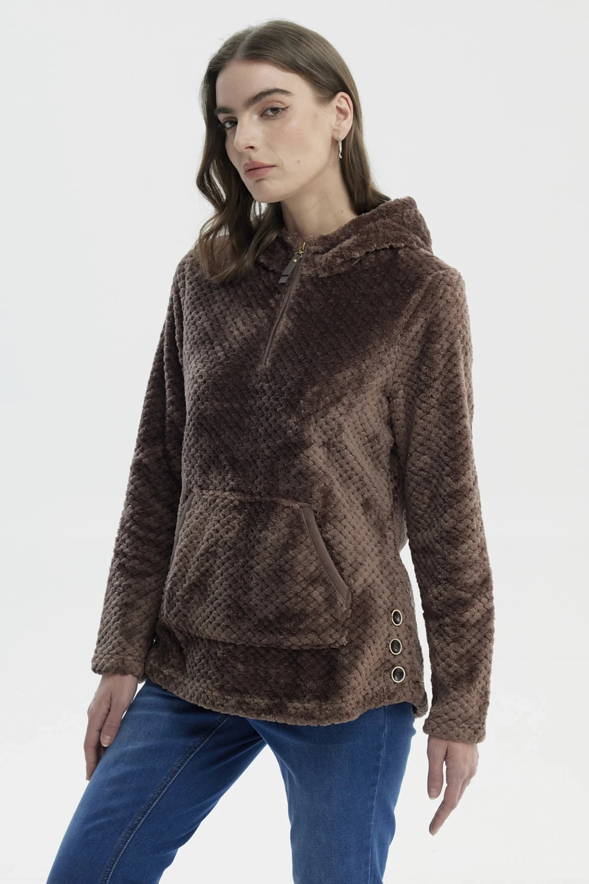 Polar Mujer Básico Aplicación Botón Chocolate - Image 2