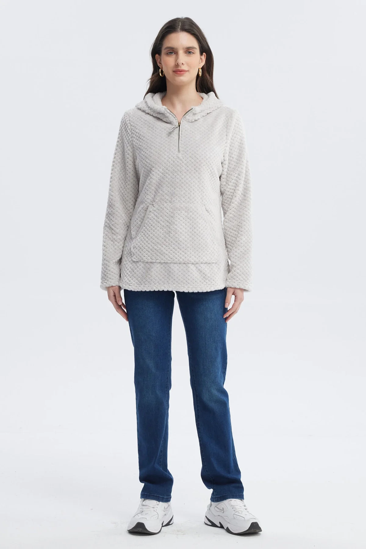 Polar Mujer Básico Aplicación Botón Gris - Image 4