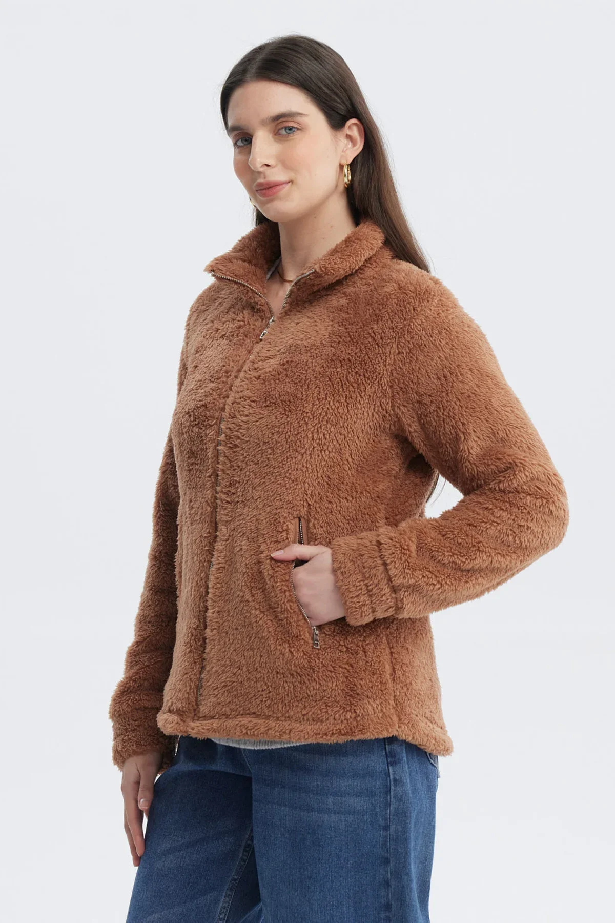 Polar Mujer Básico Peludo Café - Image 2