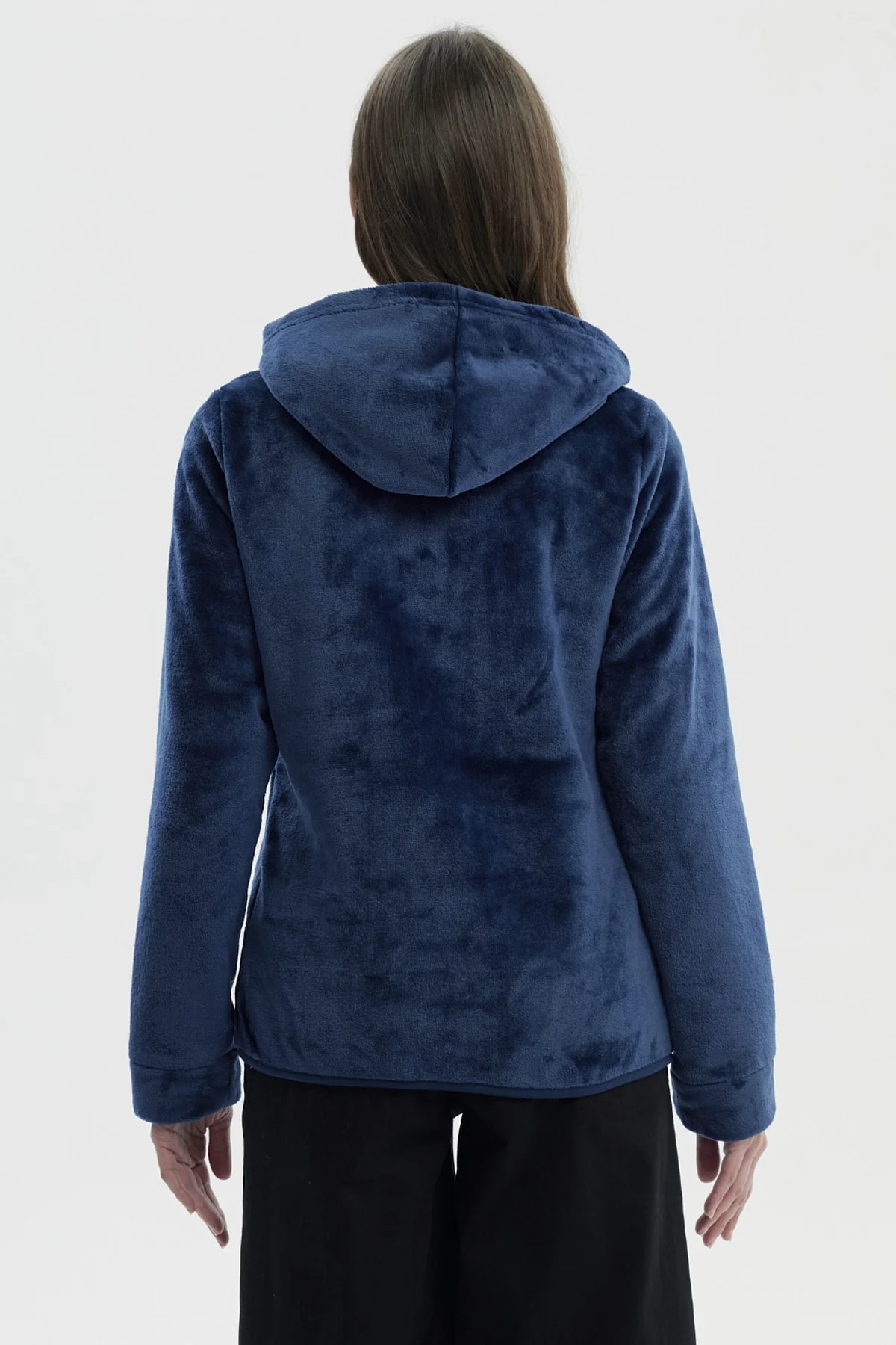 Polar Mujer Básico Plush Con Cierre Azul Oscuro - Image 3