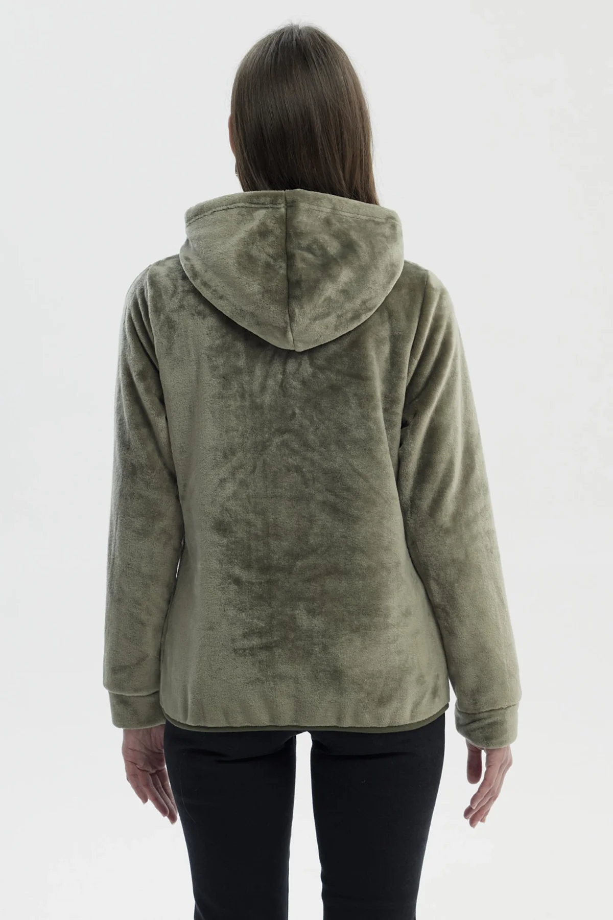 Polar Mujer Básico Plush Con Cierre Verde - Image 3