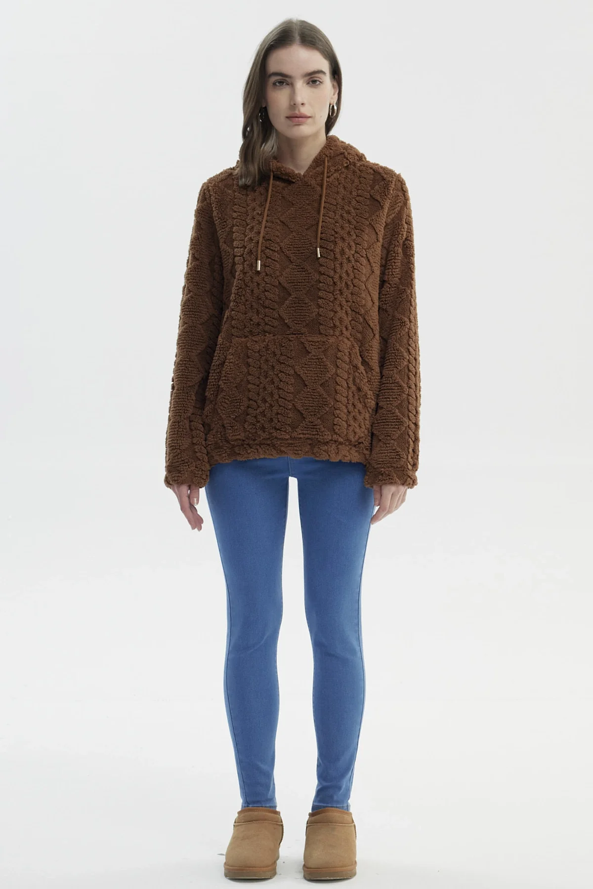 Polar Mujer Con Gorro Cerrado Camel - Image 4