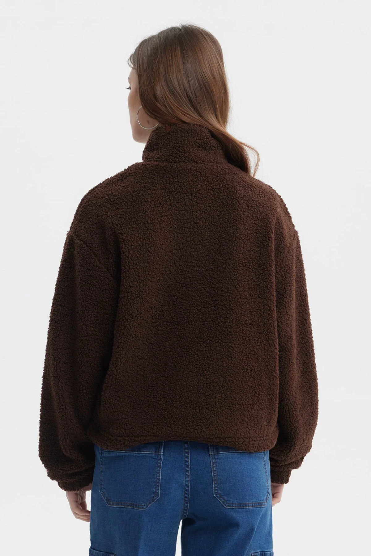 Polar Mujer Cuello Camisero Café Oscuro - Image 3