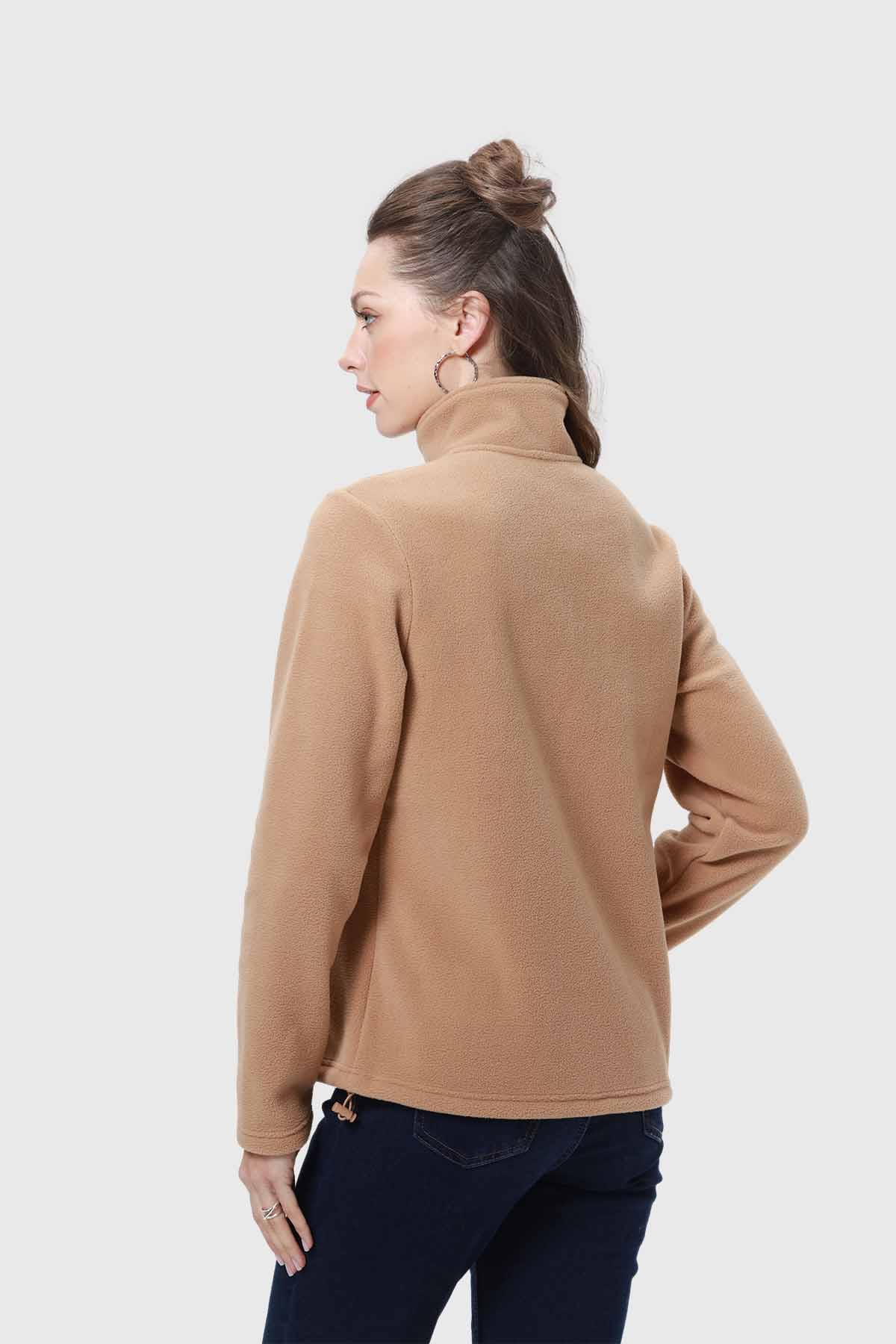 Polar Mujer Medio Cierre Estampado Camel - Image 3