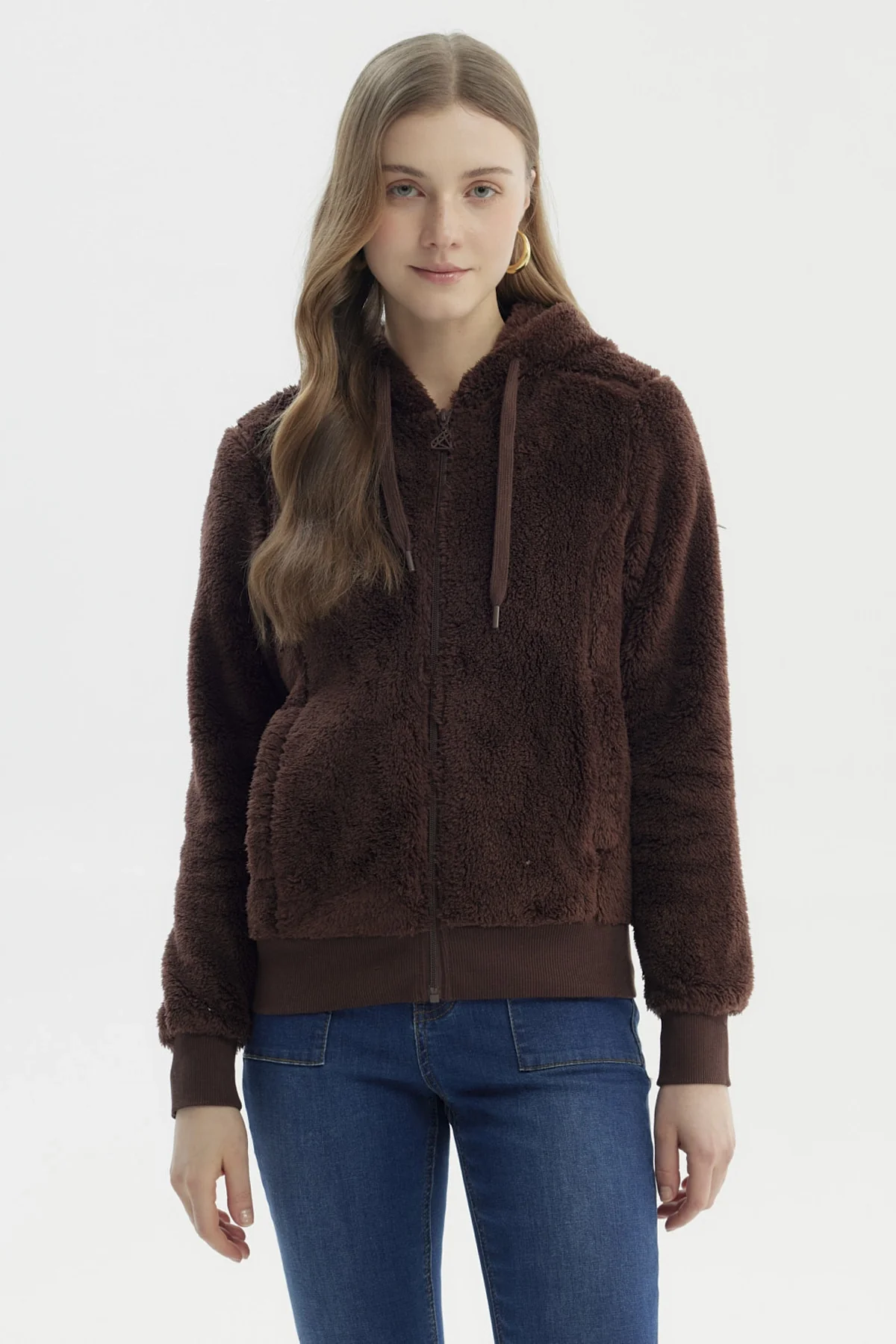 Polar Mujer Peludo Café Oscuro
