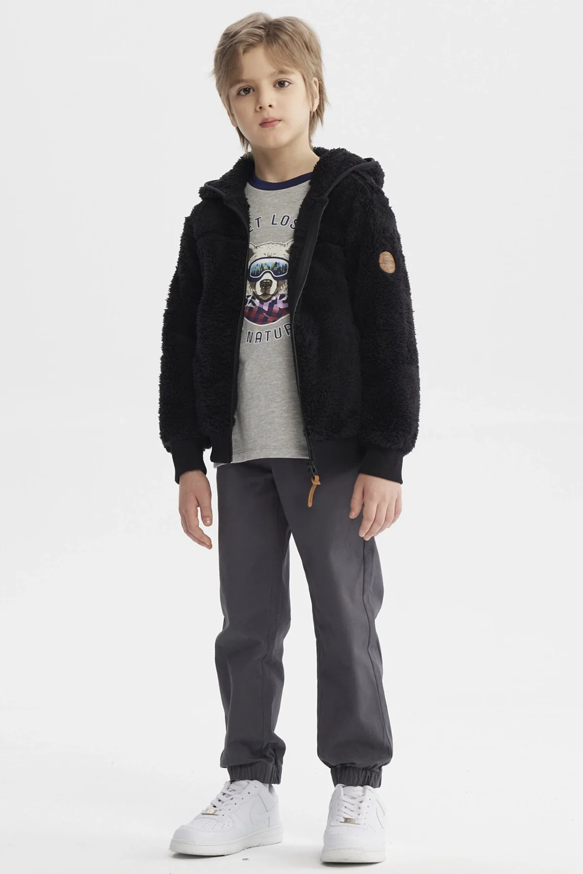 Polar Niño Básico Peludo Negro - Image 4