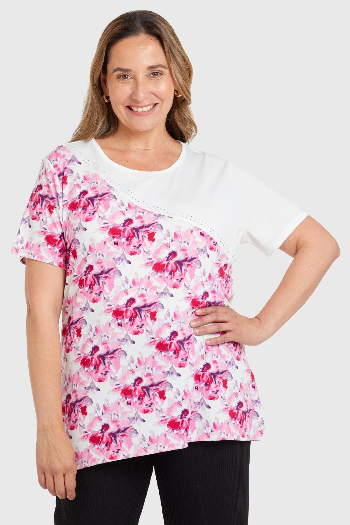 Polera Bloque Estamapdo Crudo