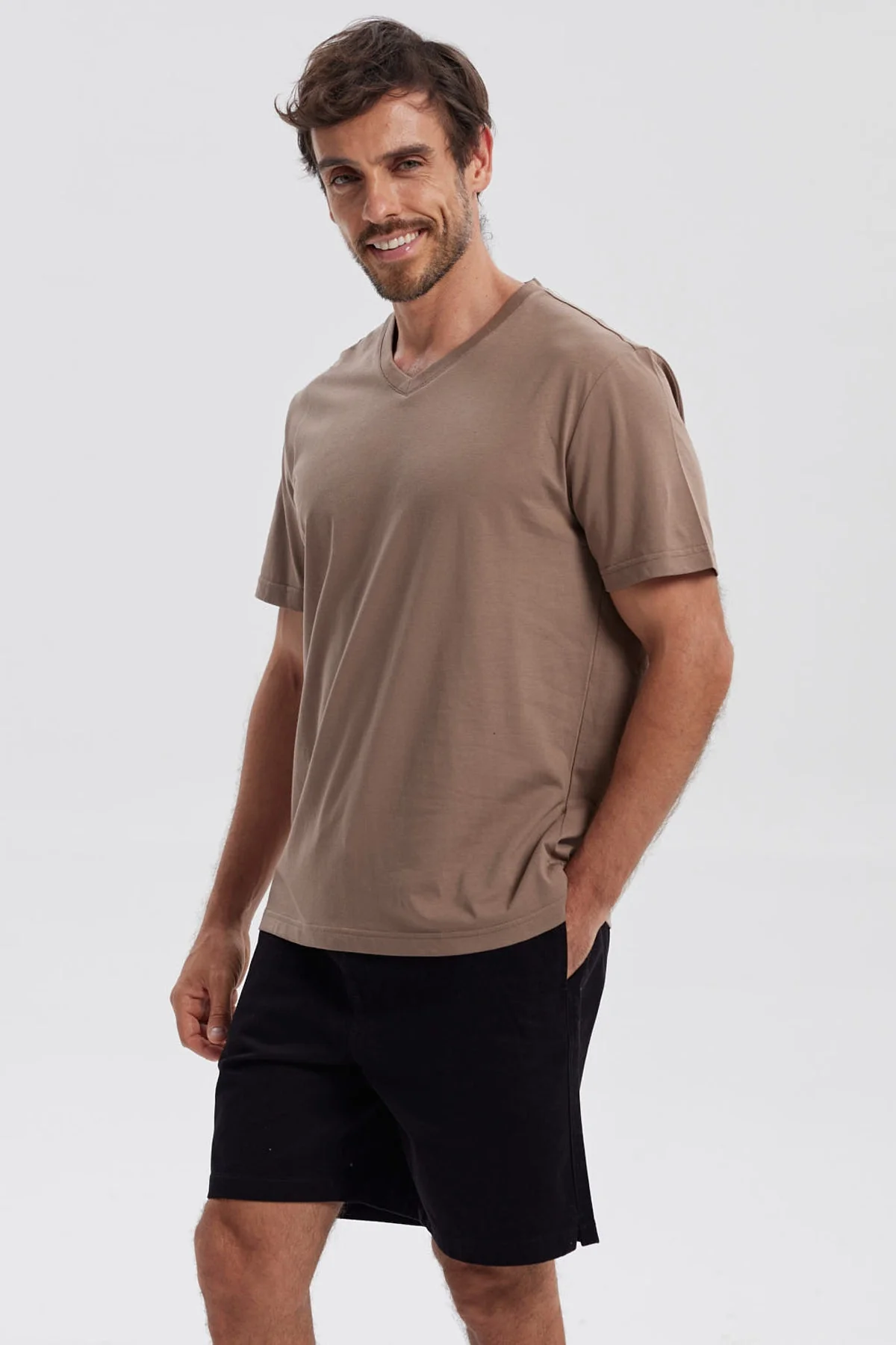 Polera Hombre Básica Café