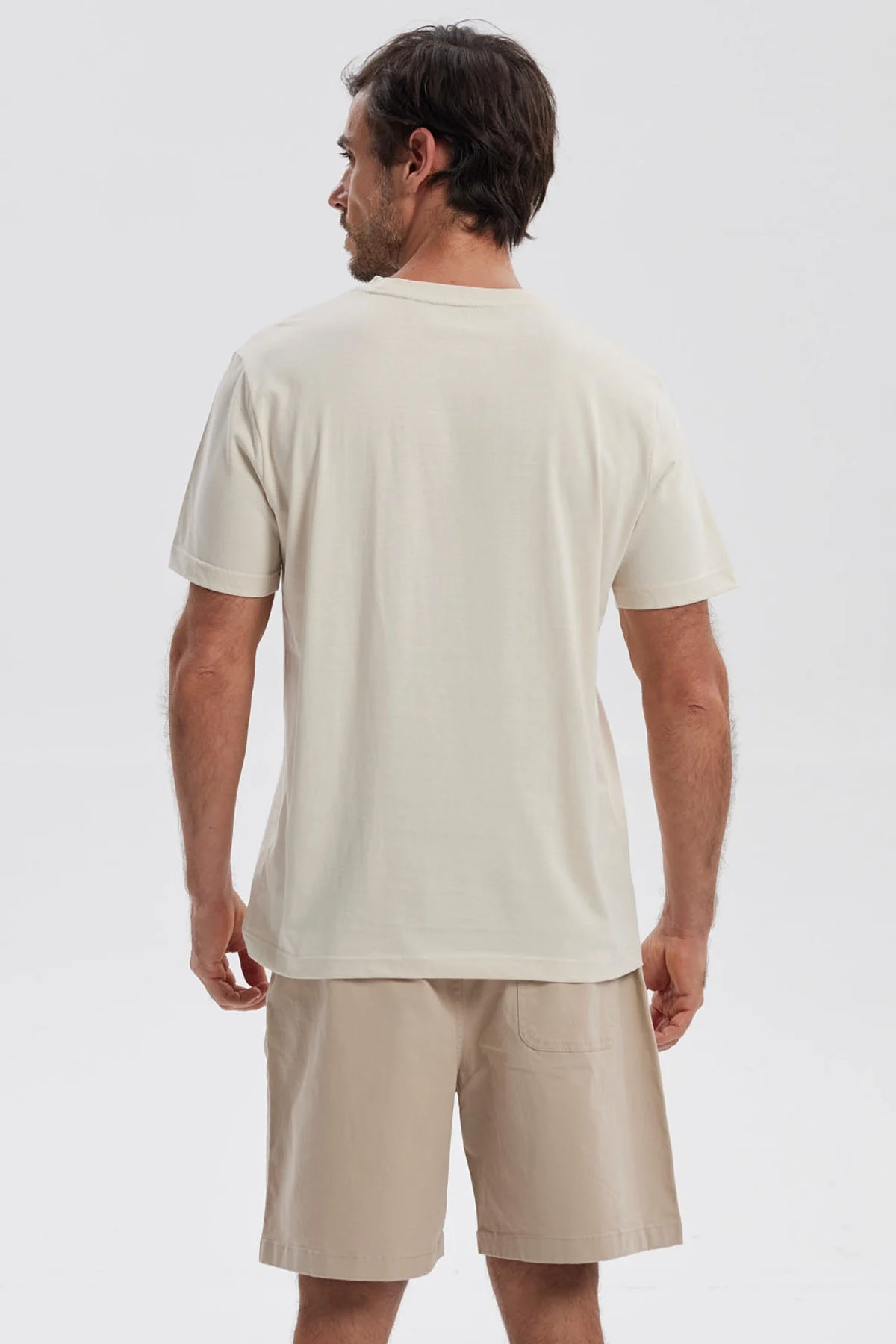 Polera Hombre Básica Con Bolsillo Beige - Image 3