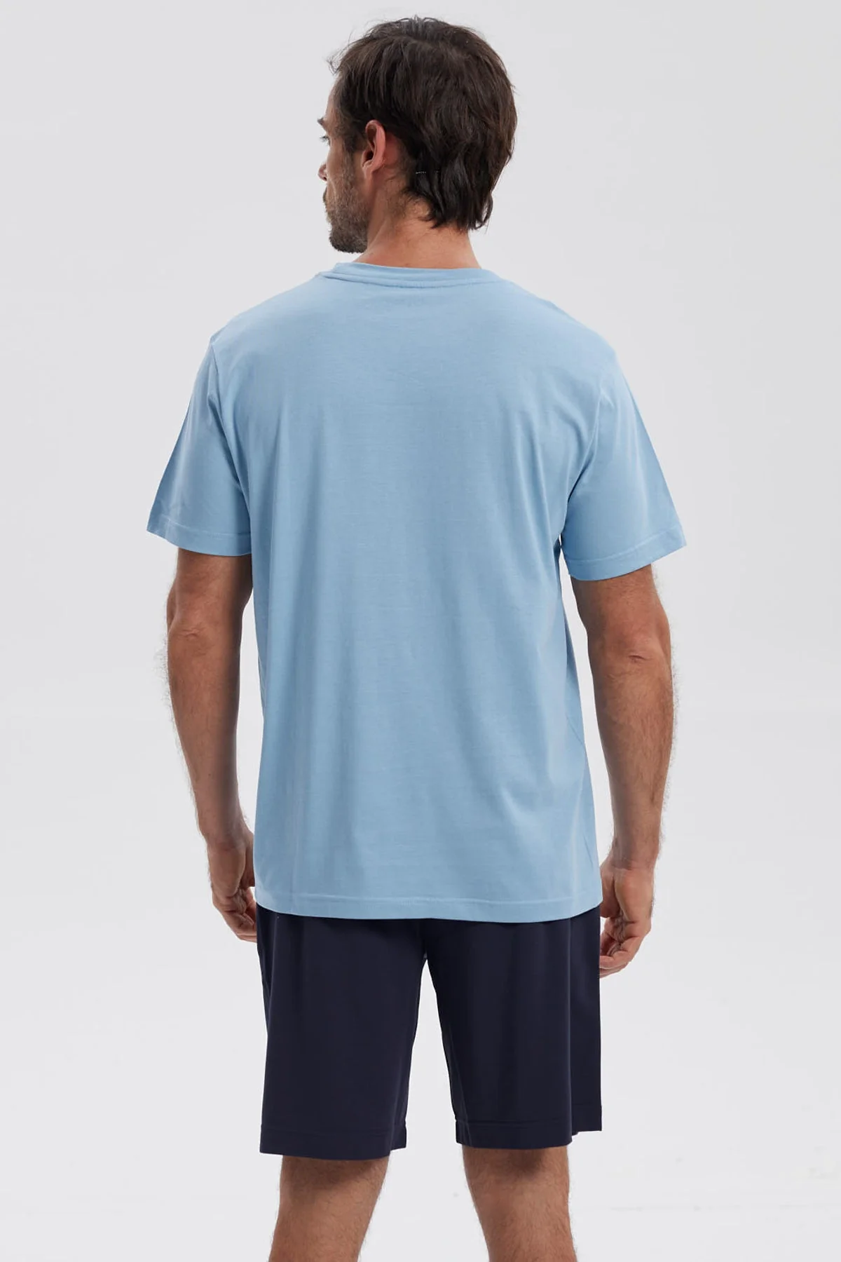 Polera Hombre Básica Con Bolsillo Celeste Claro - Image 3
