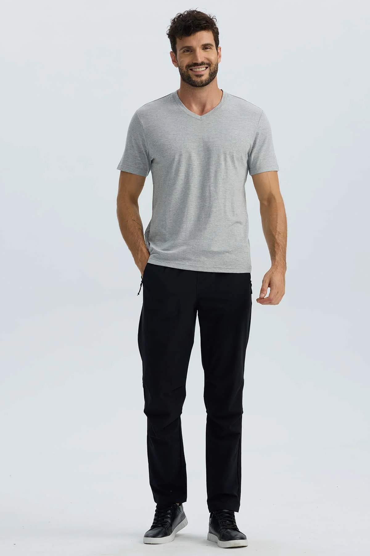 Polera Hombre Básica Gris Melange - Image 4
