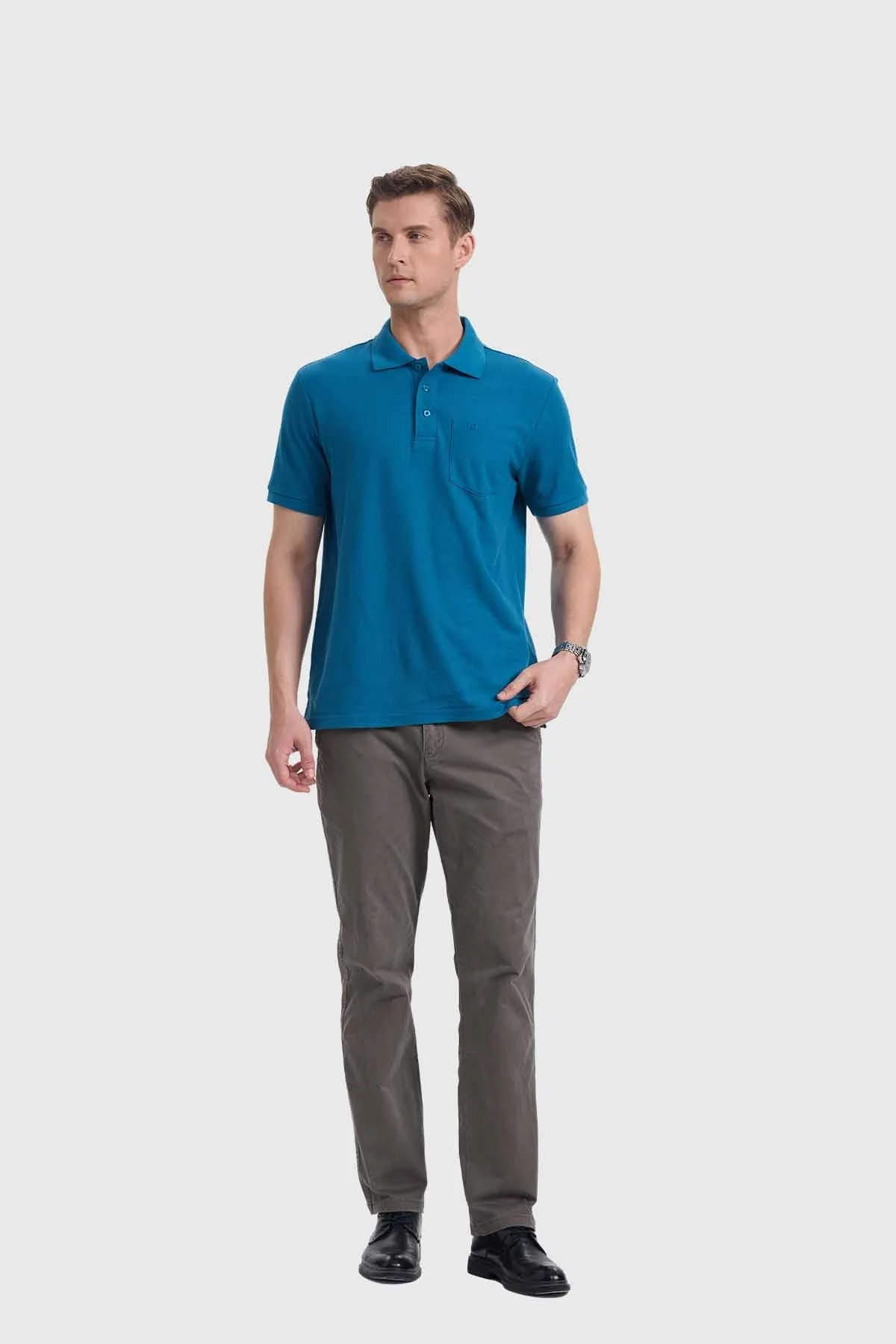 Polera Hombre Básica Piqué Petróleo - Image 4
