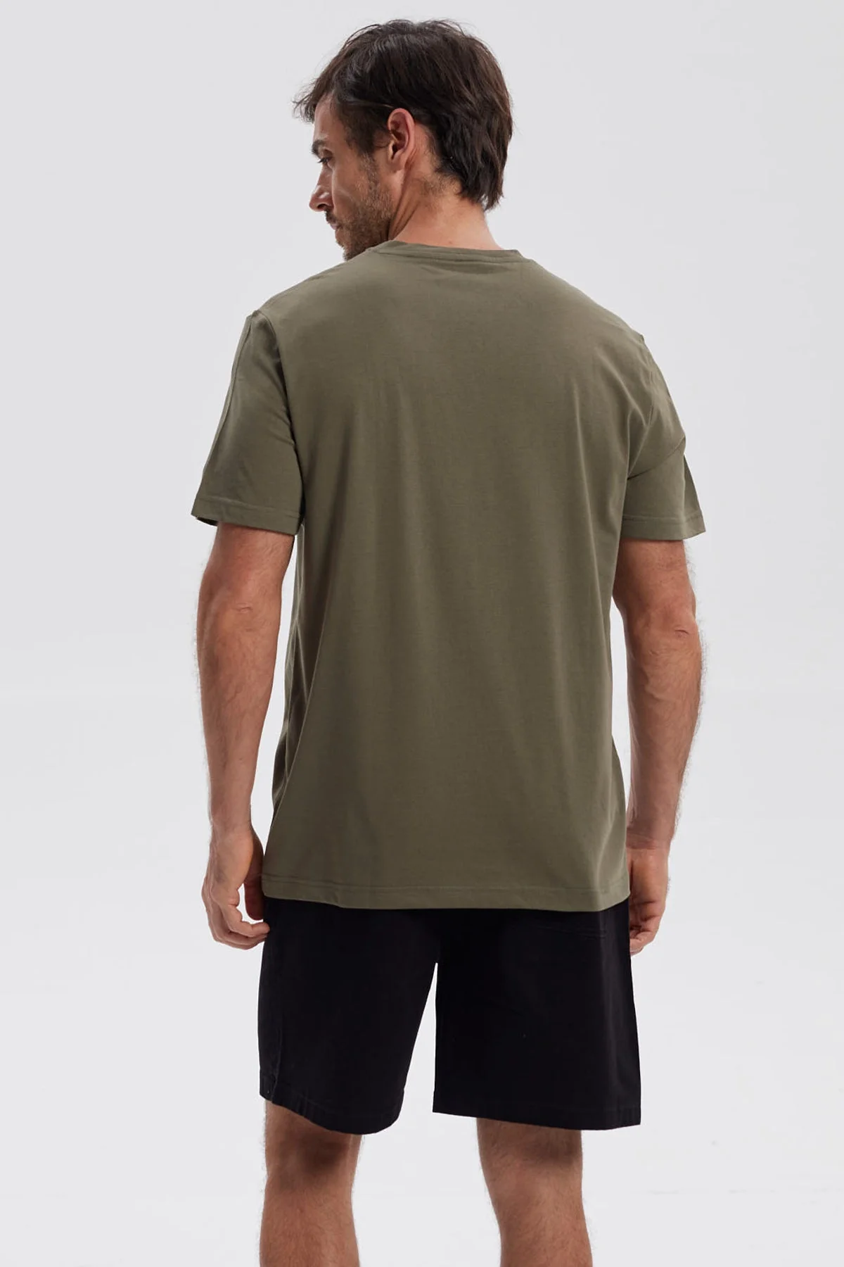 Polera Hombre Básica Verde Militar - Image 3