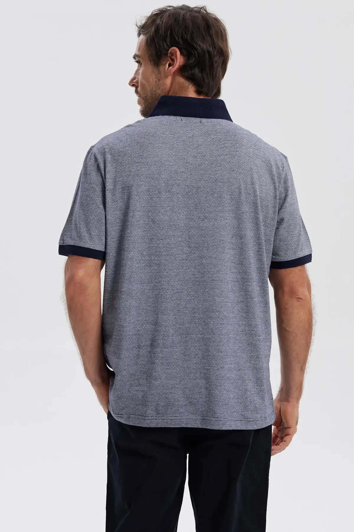 Polera Hombre Botón Gris - Image 3
