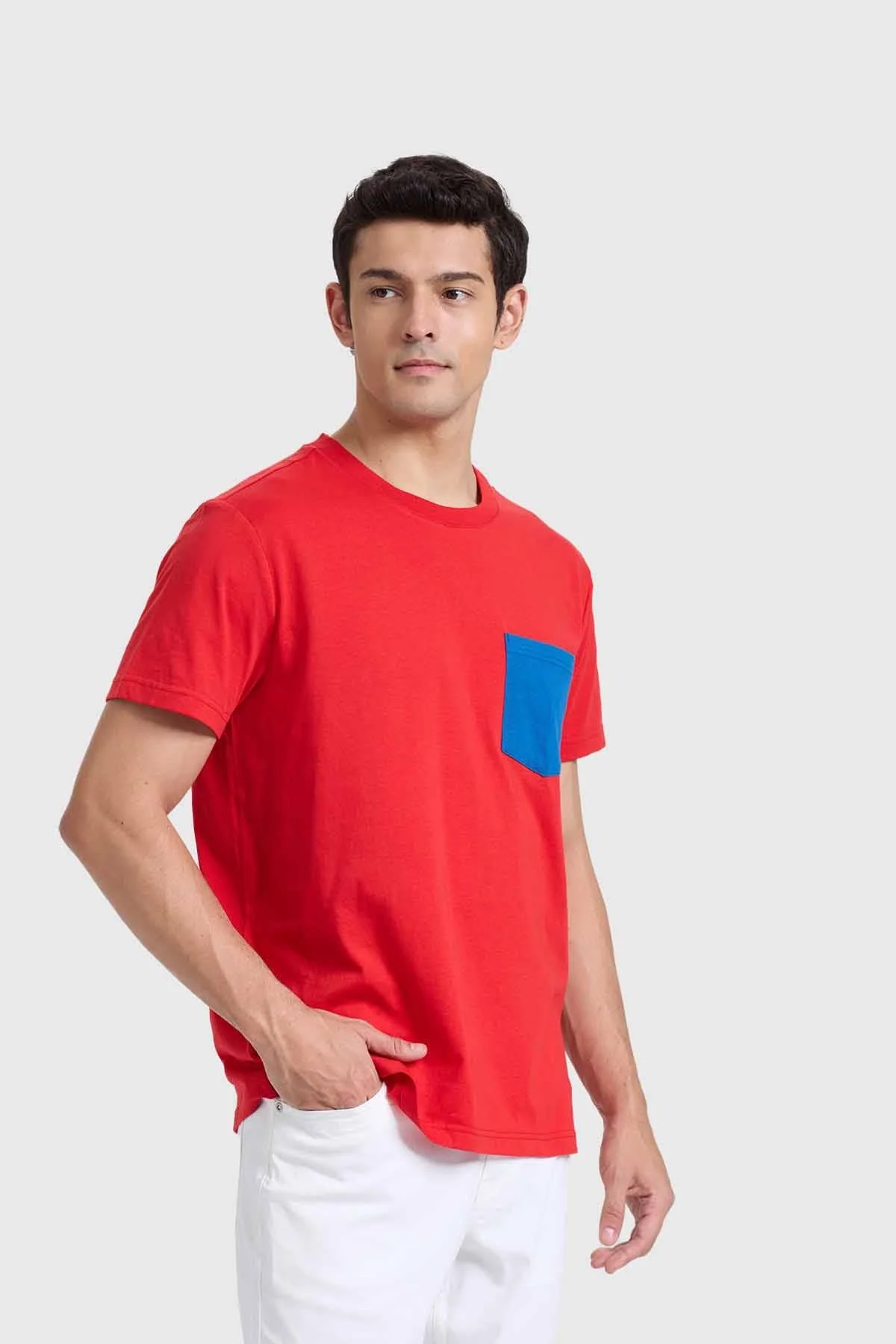 Polera Hombre Con Bolsillo Rojo - Image 2