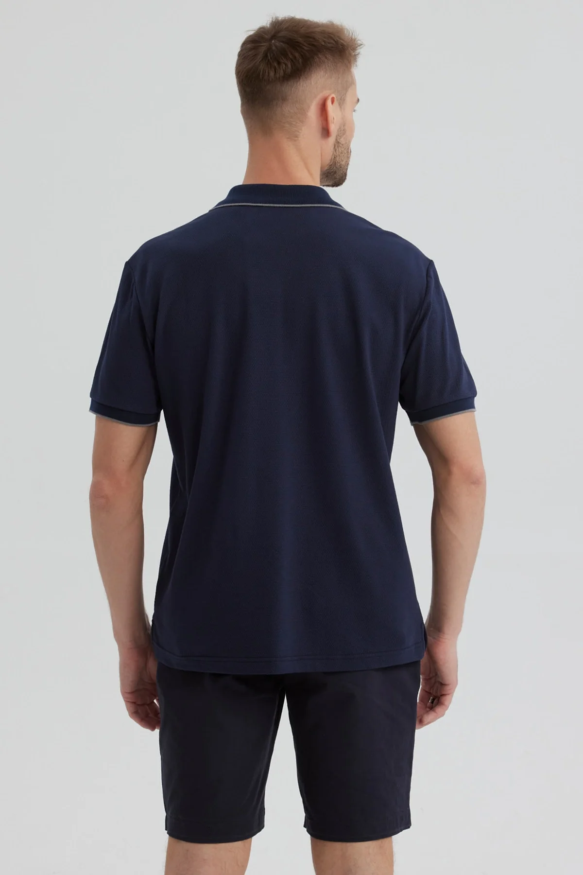 Polera Hombre Con Cierre Azul Marino - Image 3