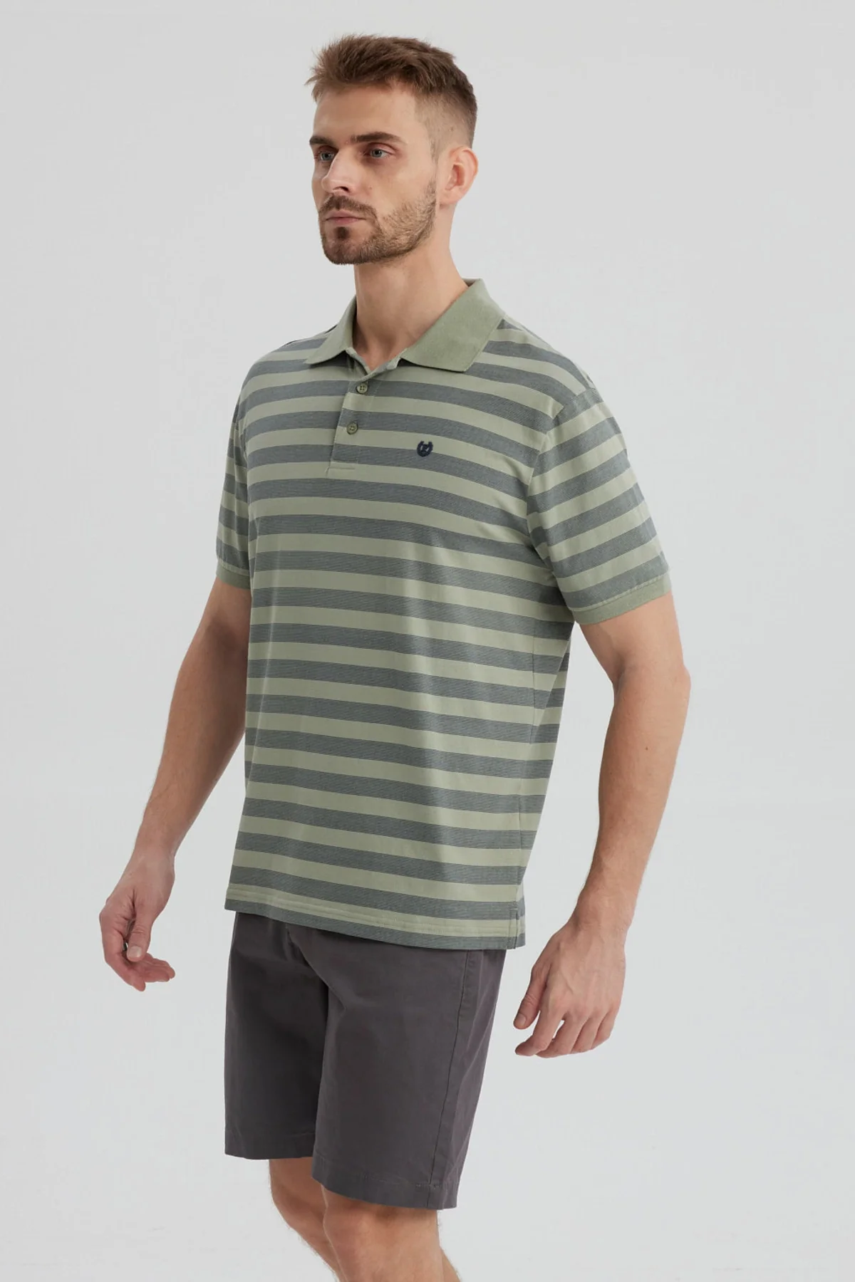 Polera Hombre Cuello Camisero Verde - Image 2