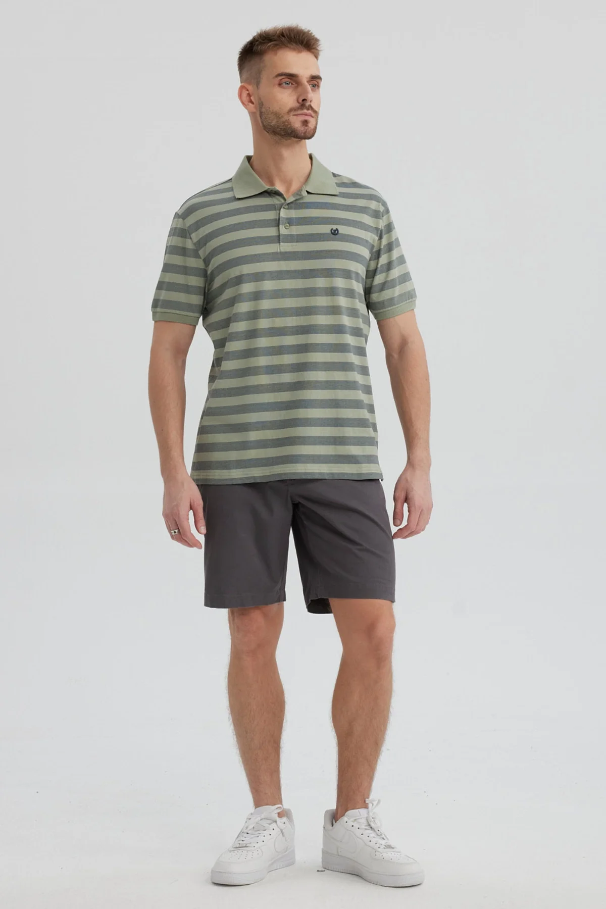 Polera Hombre Cuello Camisero Verde - Image 4