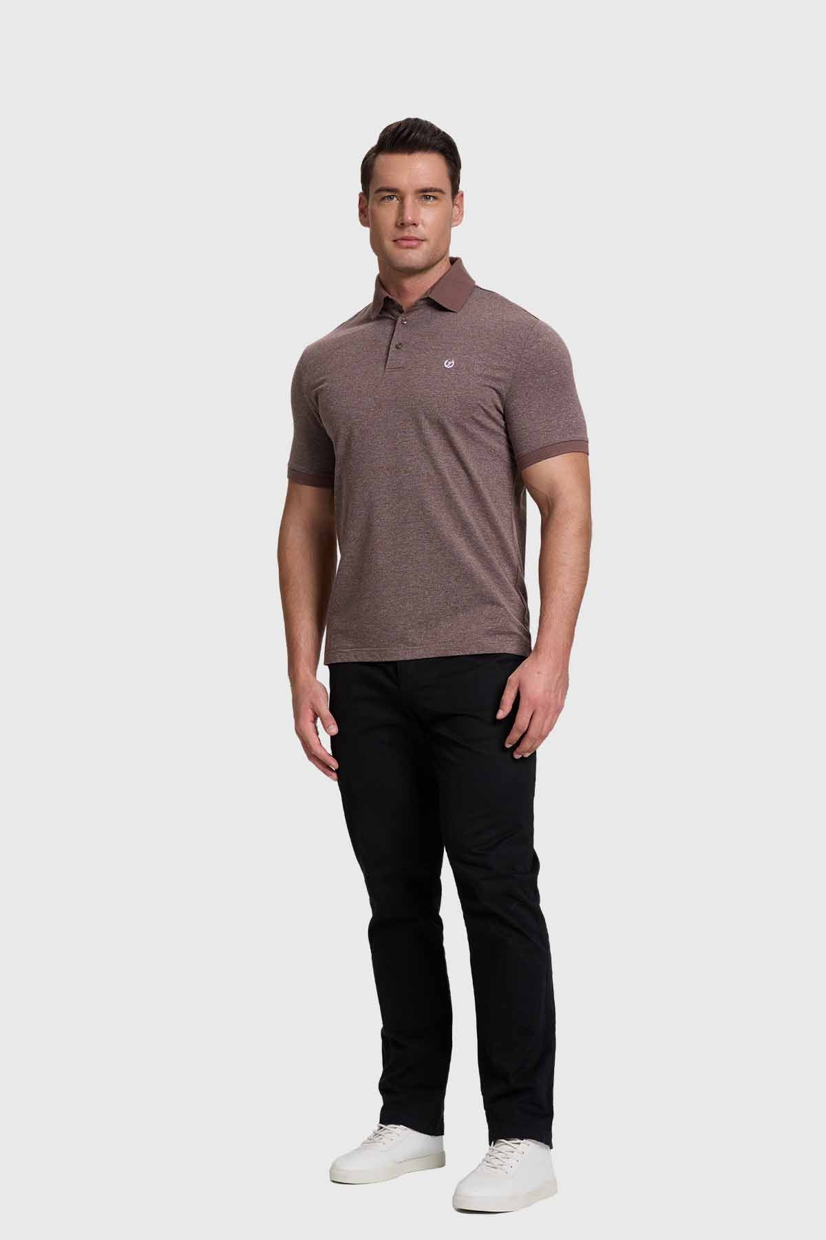 Polera Hombre Cuello Contraste Kaki - Image 4
