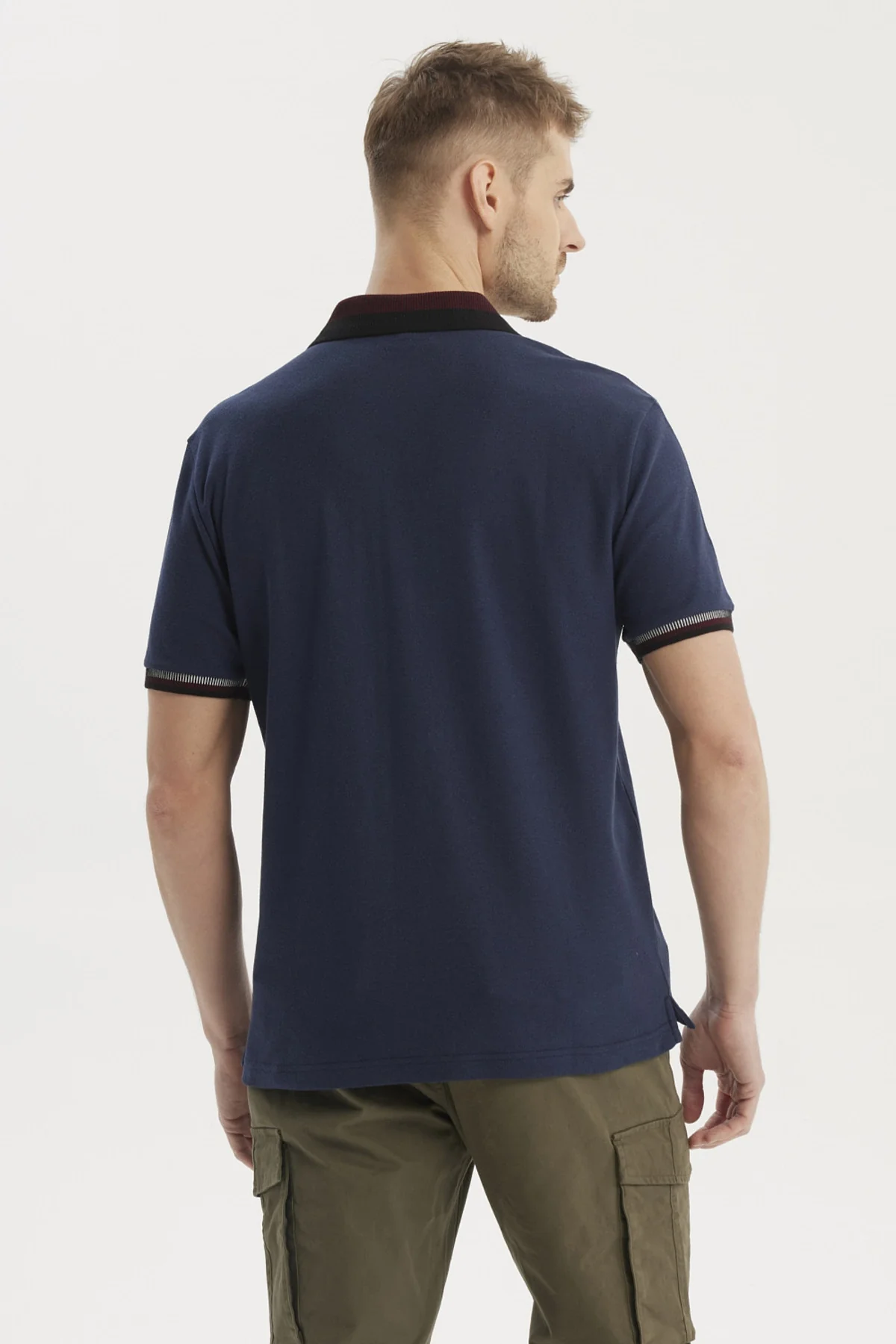 Polera Hombre Cuello Polo Azul Marino - Image 3