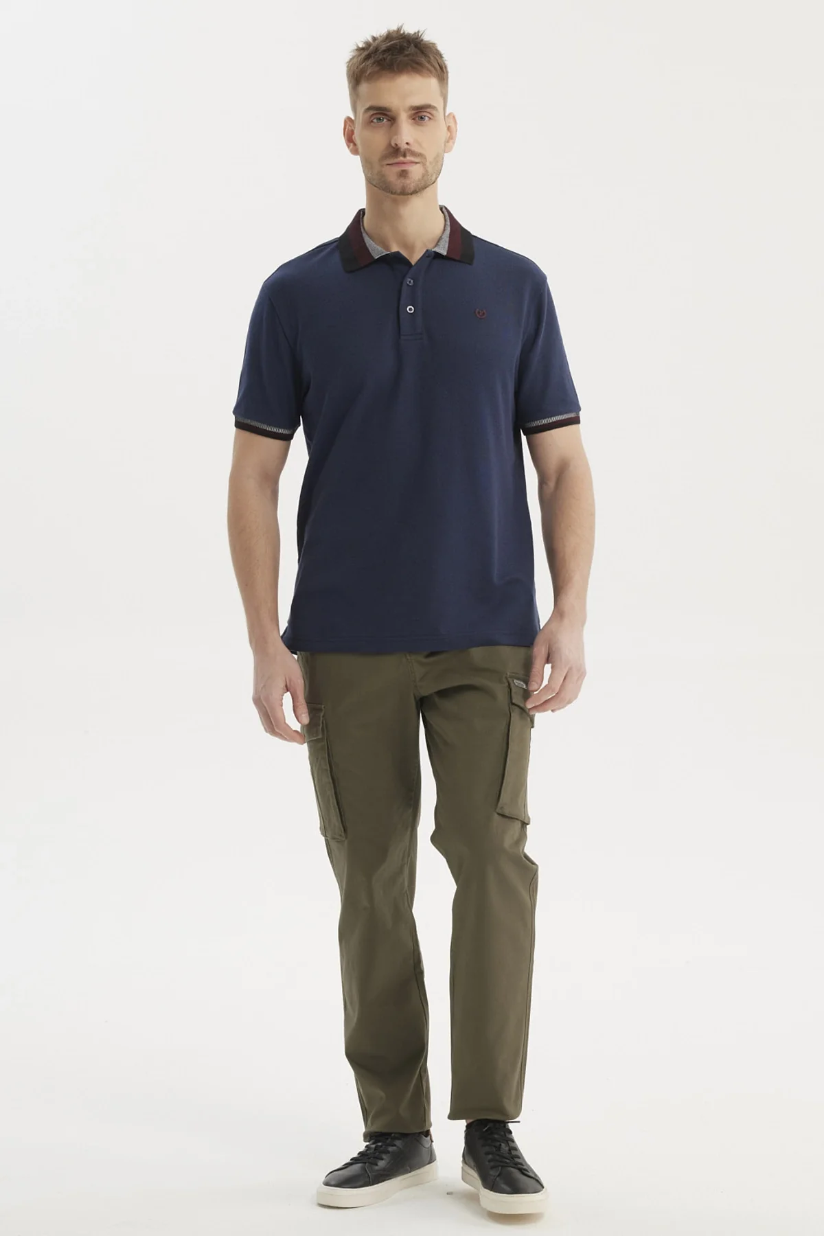 Polera Hombre Cuello Polo Azul Marino - Image 4