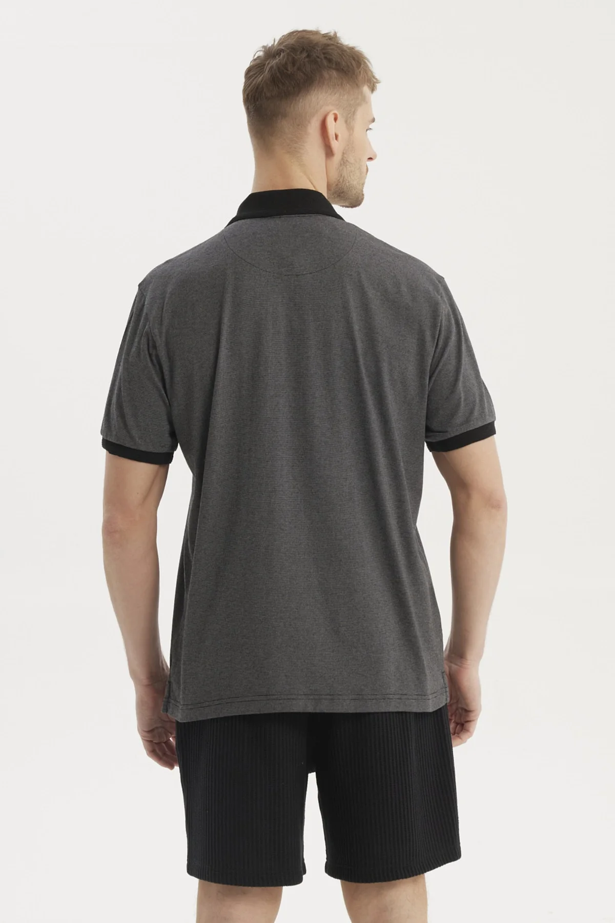 Polera Hombre Cuello Polo Jacquard Marengo - Image 3