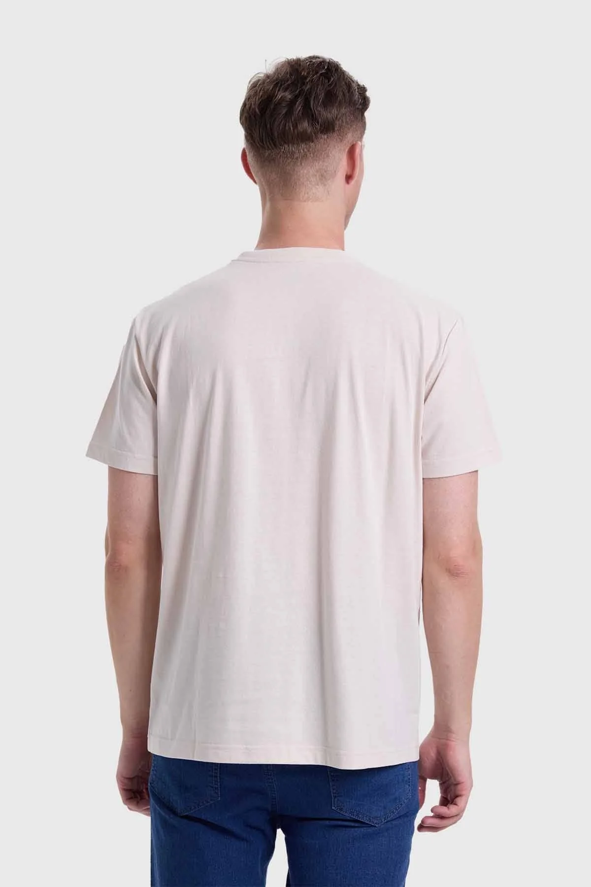 Polera Hombre Cuello V Básica Beige - Image 3