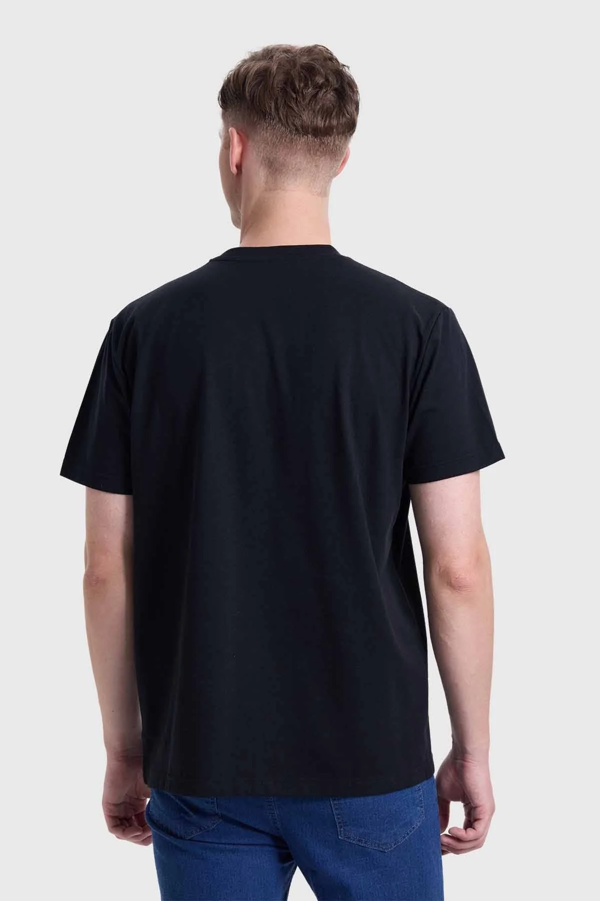 Polera Hombre Cuello V Básica Negro - Image 3