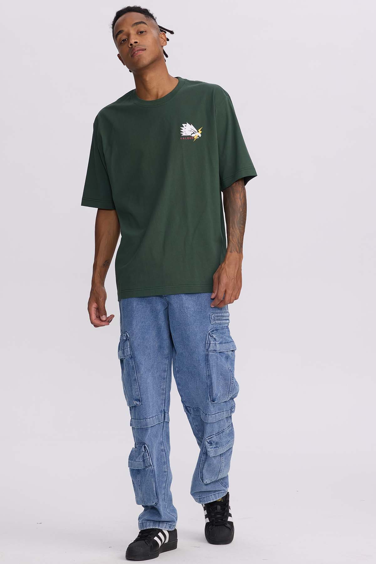 Polera Hombre Doble Print Verde Militar - Image 4