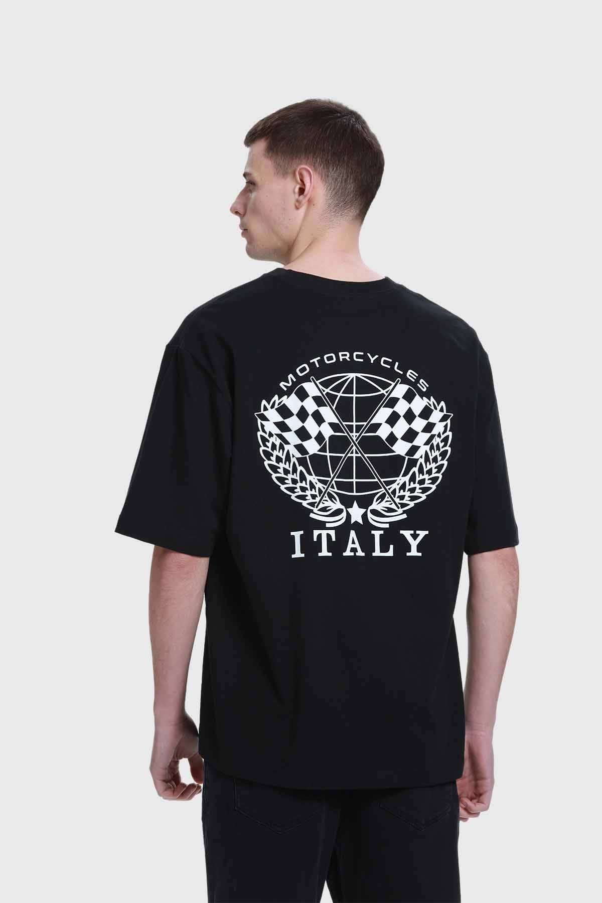 Polera Hombre Doble Print Negro - Image 2