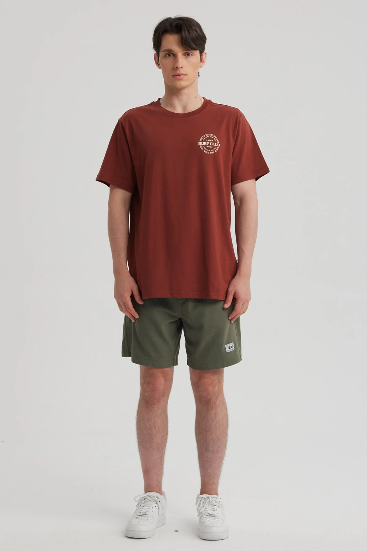 Polera Hombre Doble Print Ocre