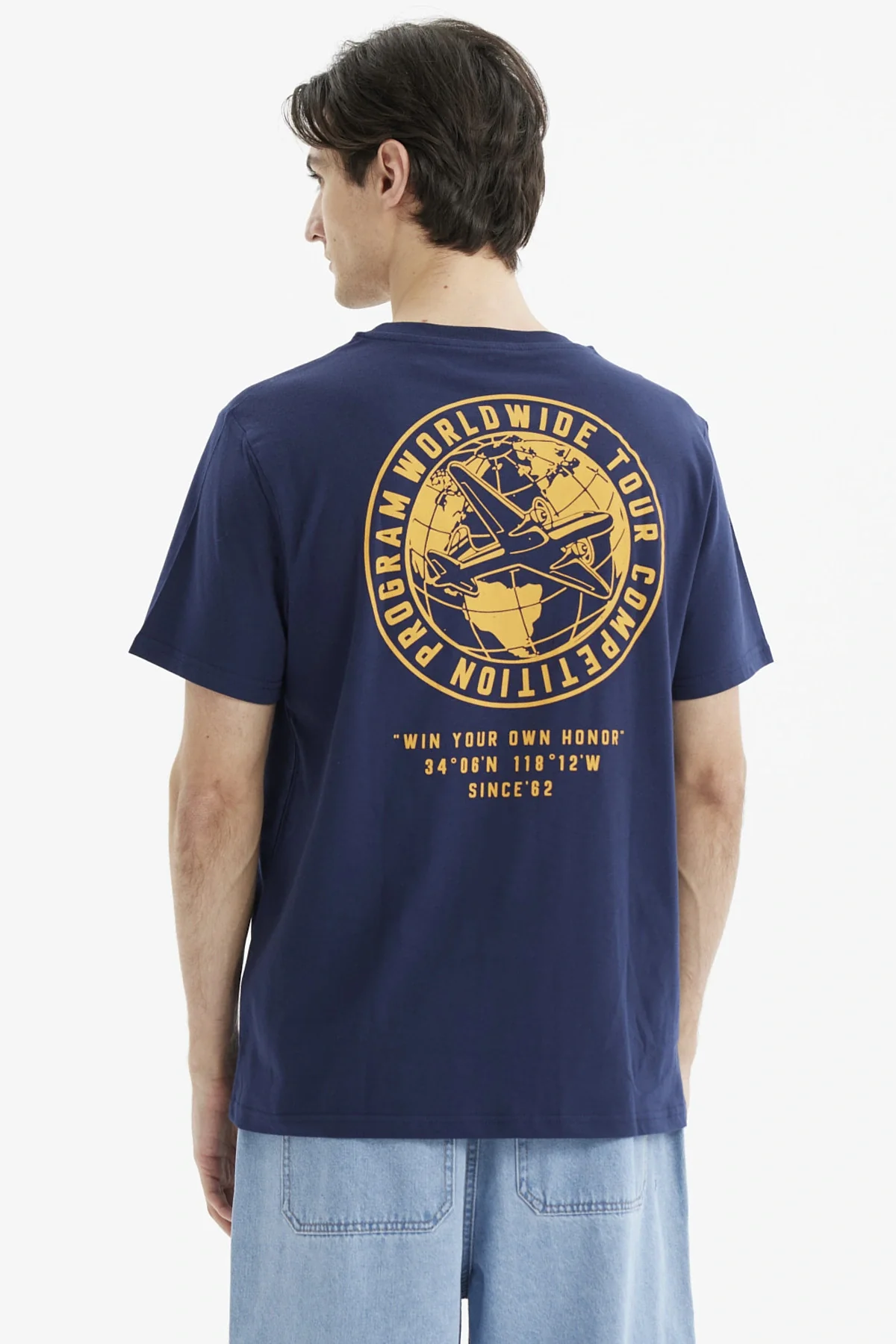 Polera Hombre Doble Print Trasero Azul - Image 2