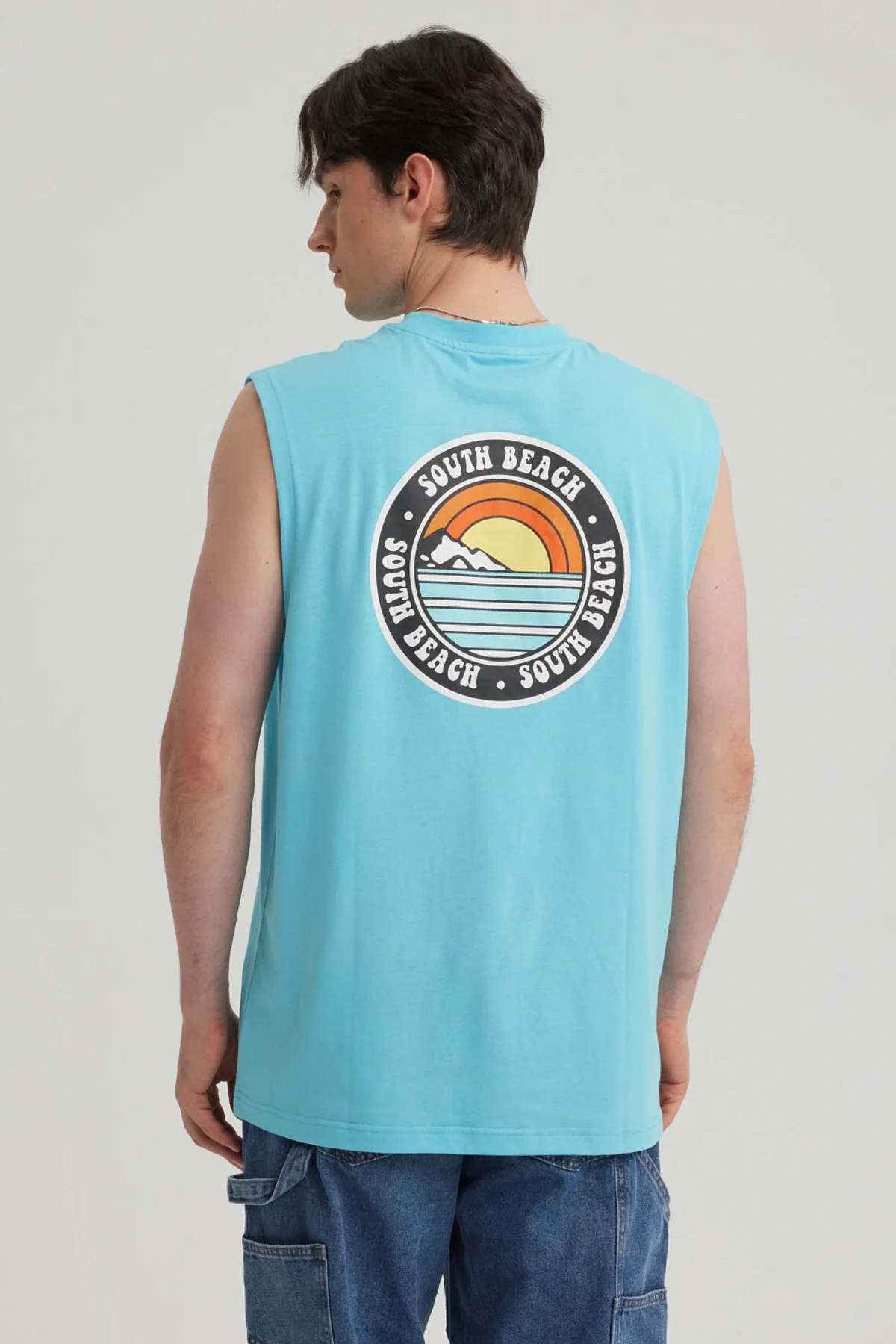 Polera Hombre Doble Print Turquesa - Image 3