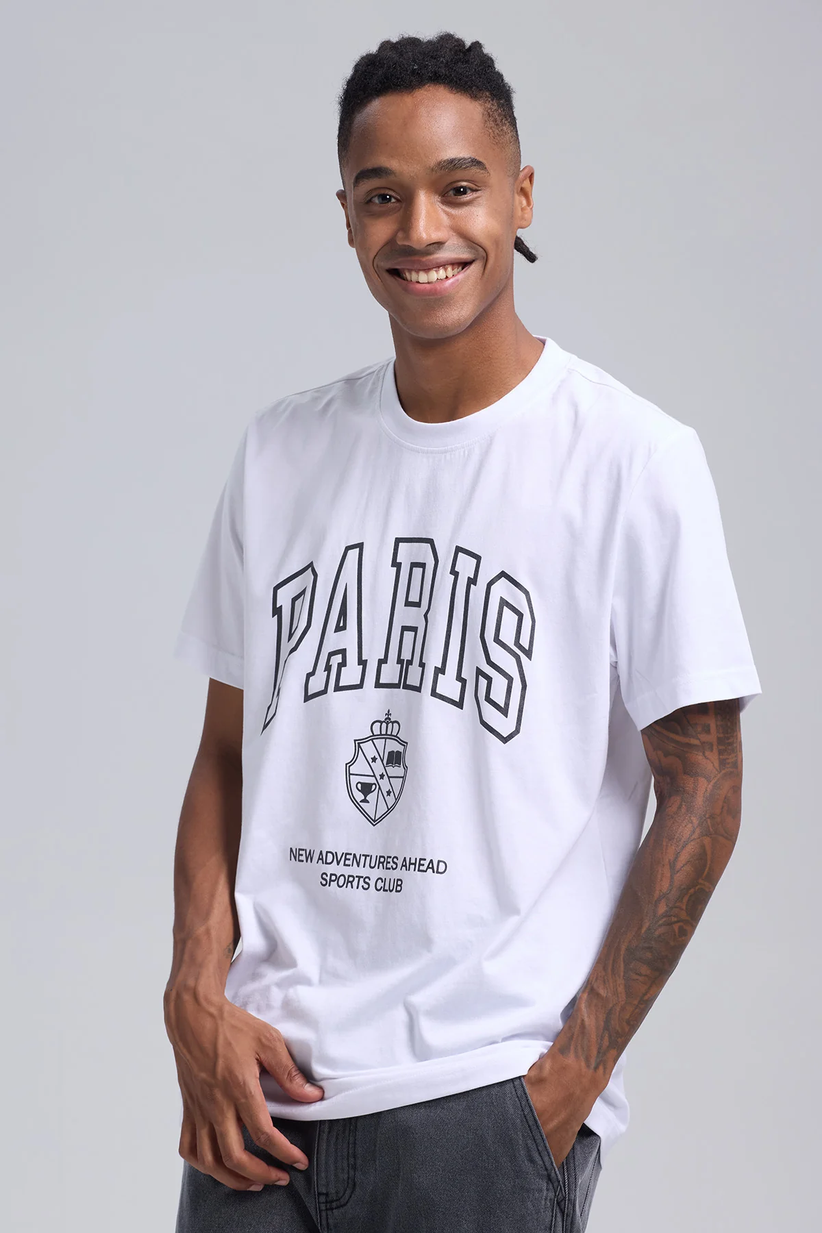Polera Hombre Estampado Blanco - Image 2