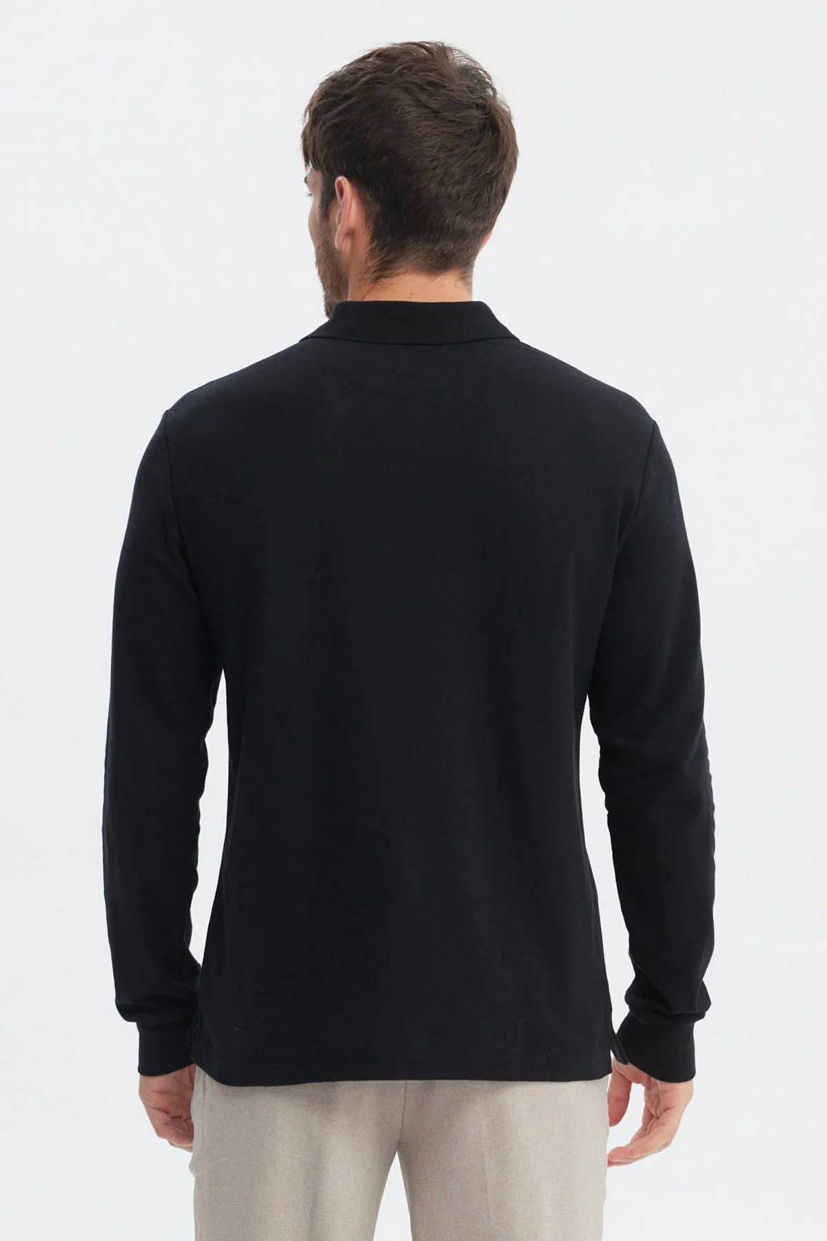 Polera Hombre Lisa Borbada Con Botones Negro - Image 3