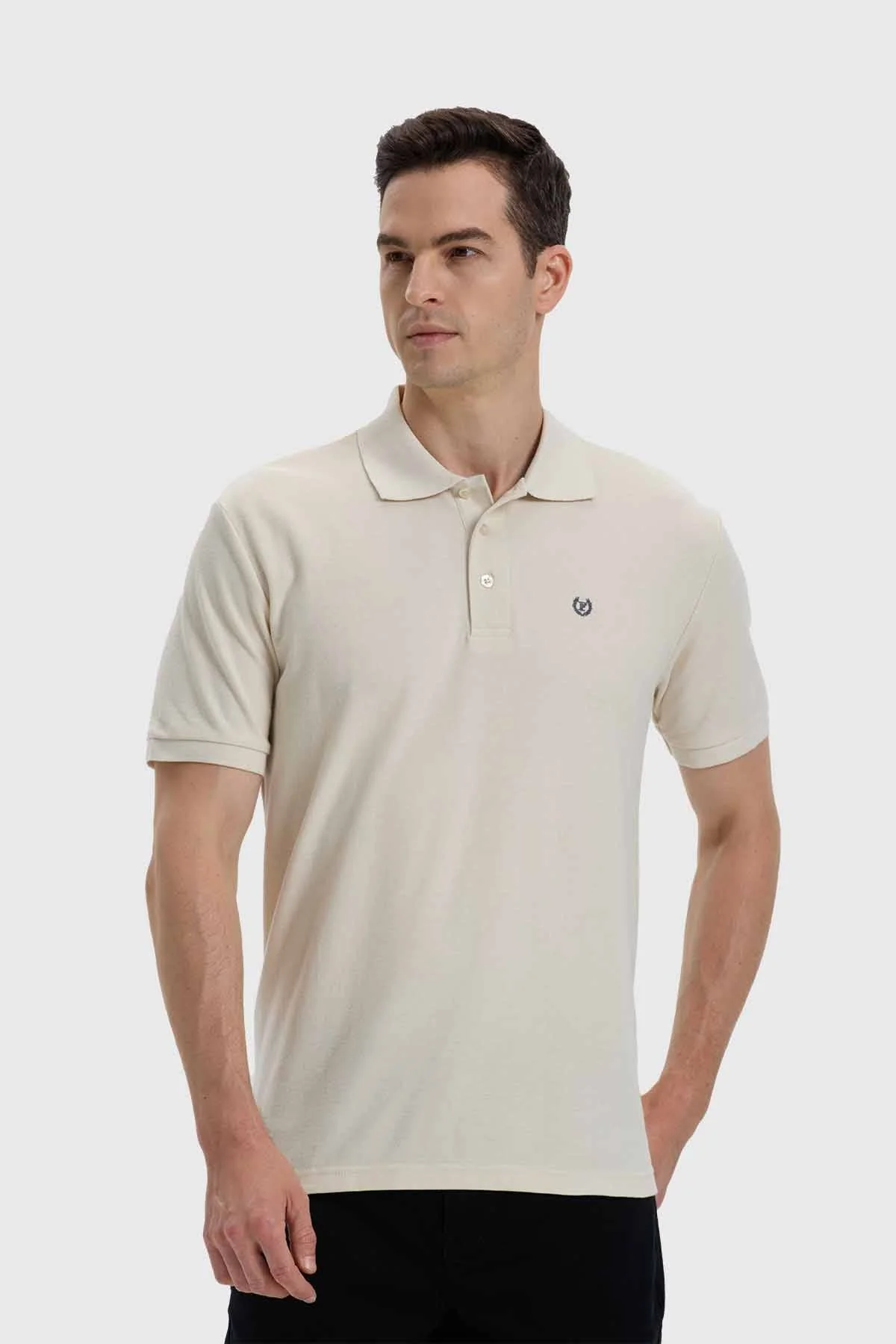 Polera Hombre Con Logo Beige