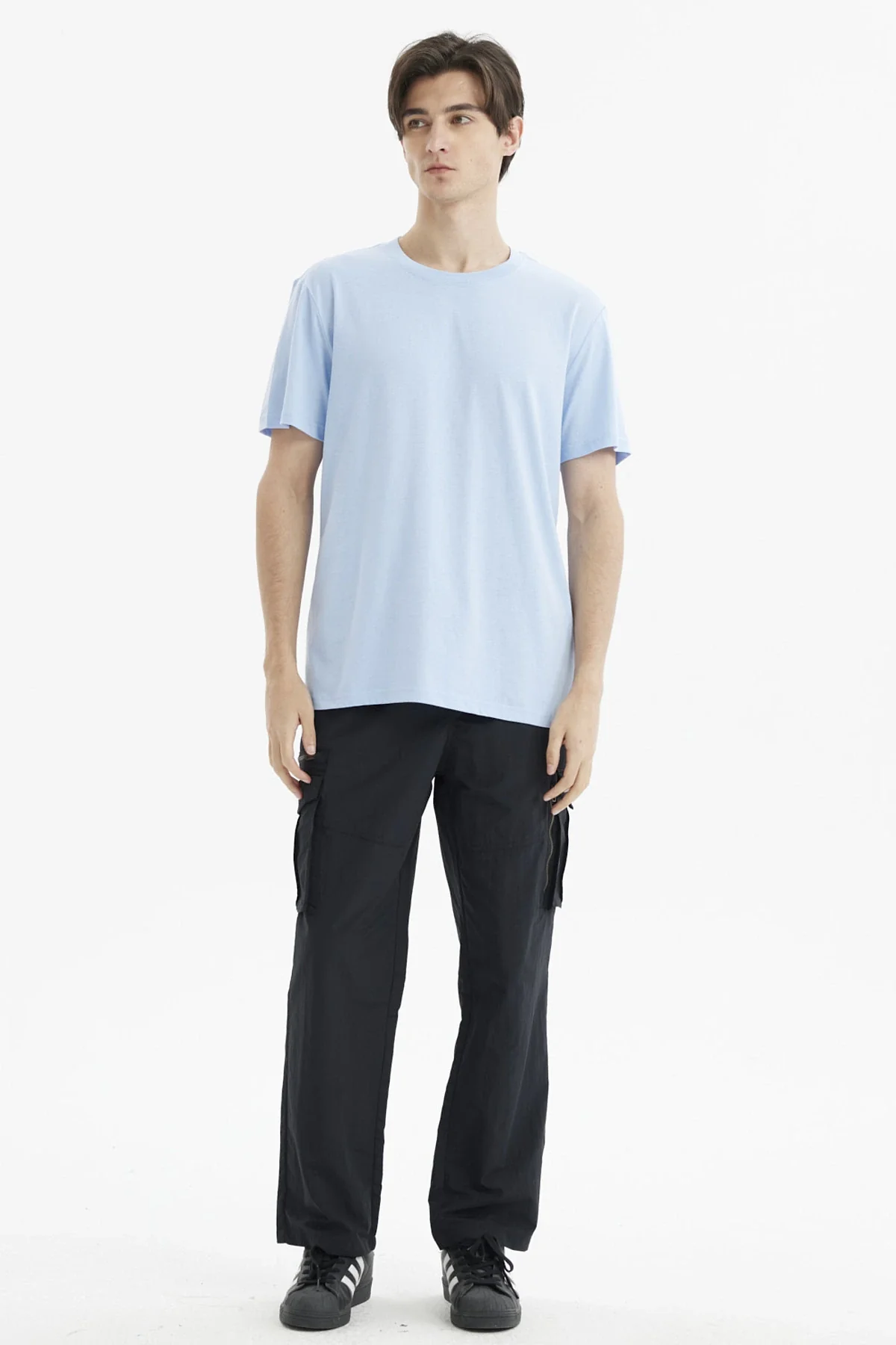 Polera Hombre Long Fit Básica Celeste - Image 4