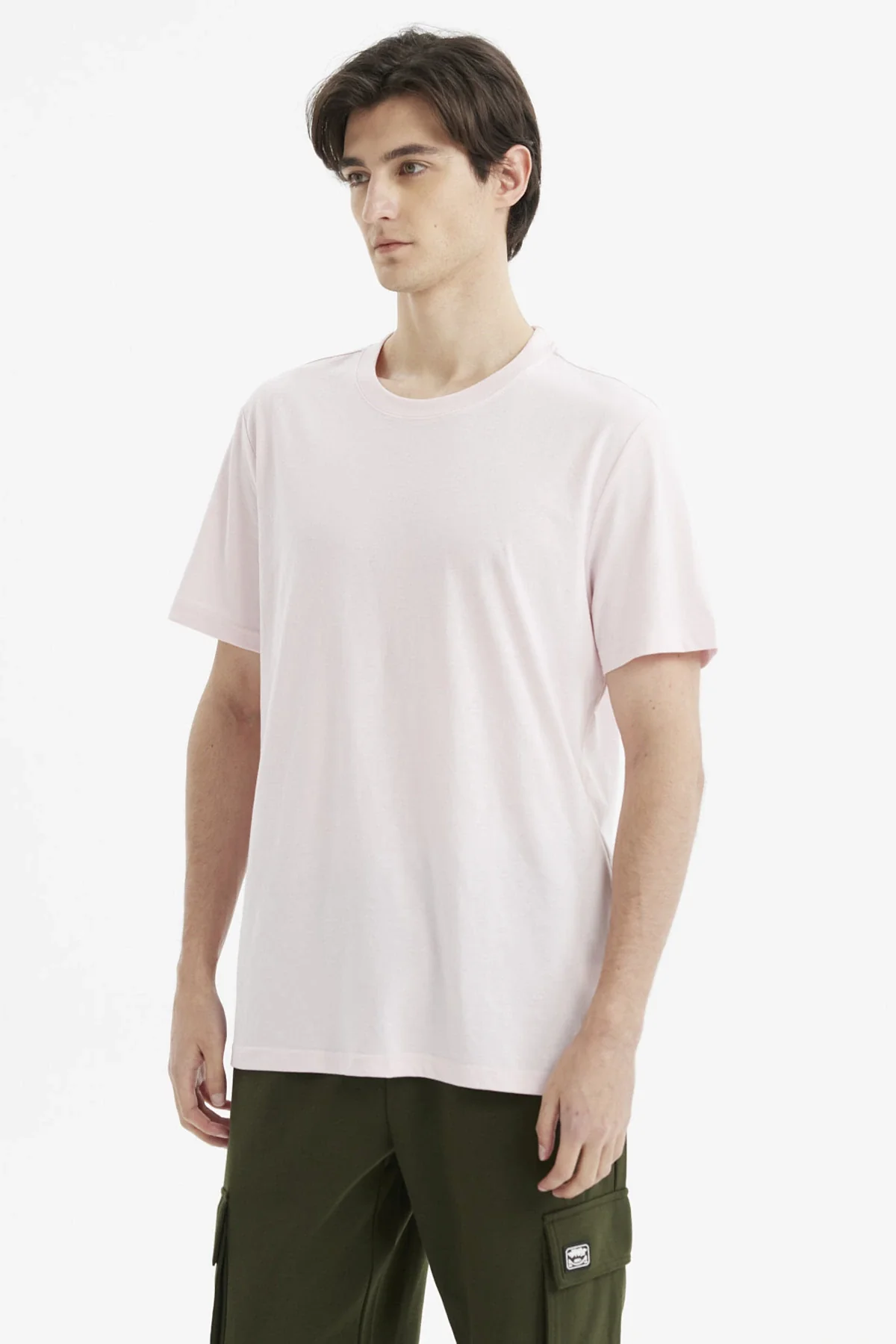 Polera Hombre Long Fit Básica Rosado Claro - Image 2