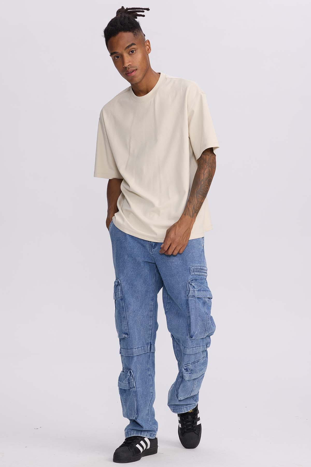 Polera Hombre Loose Fit Beige - Image 4
