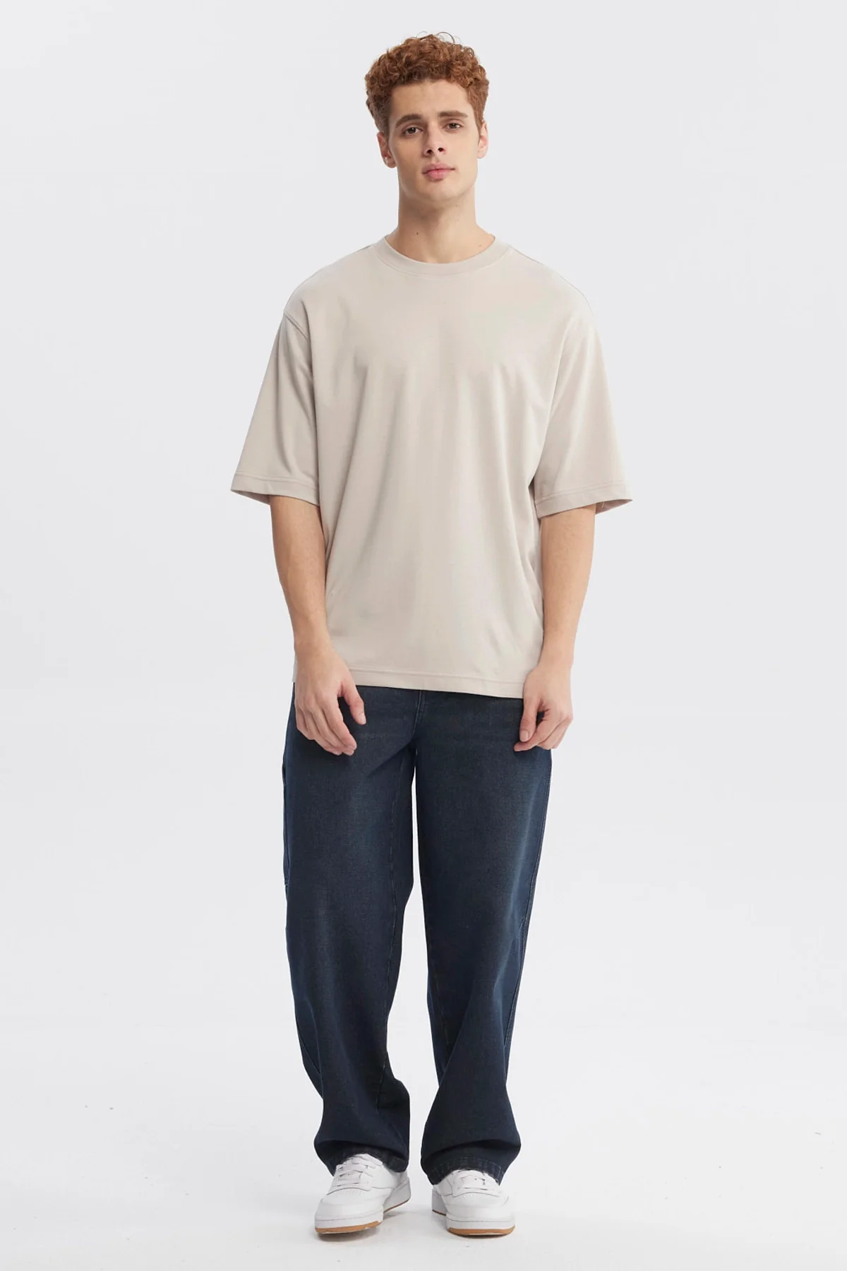Polera Hombre Loose Fit Beige Oscuro - Image 4