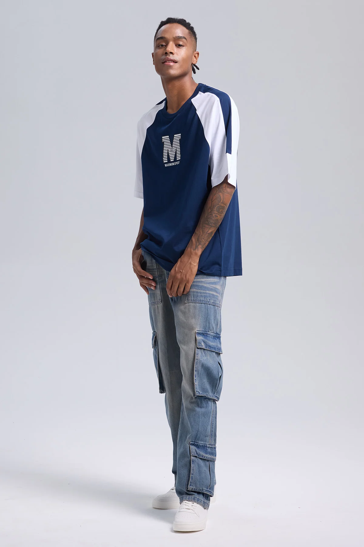 Polera Hombre Manga Contratono Azul Claro - Image 4