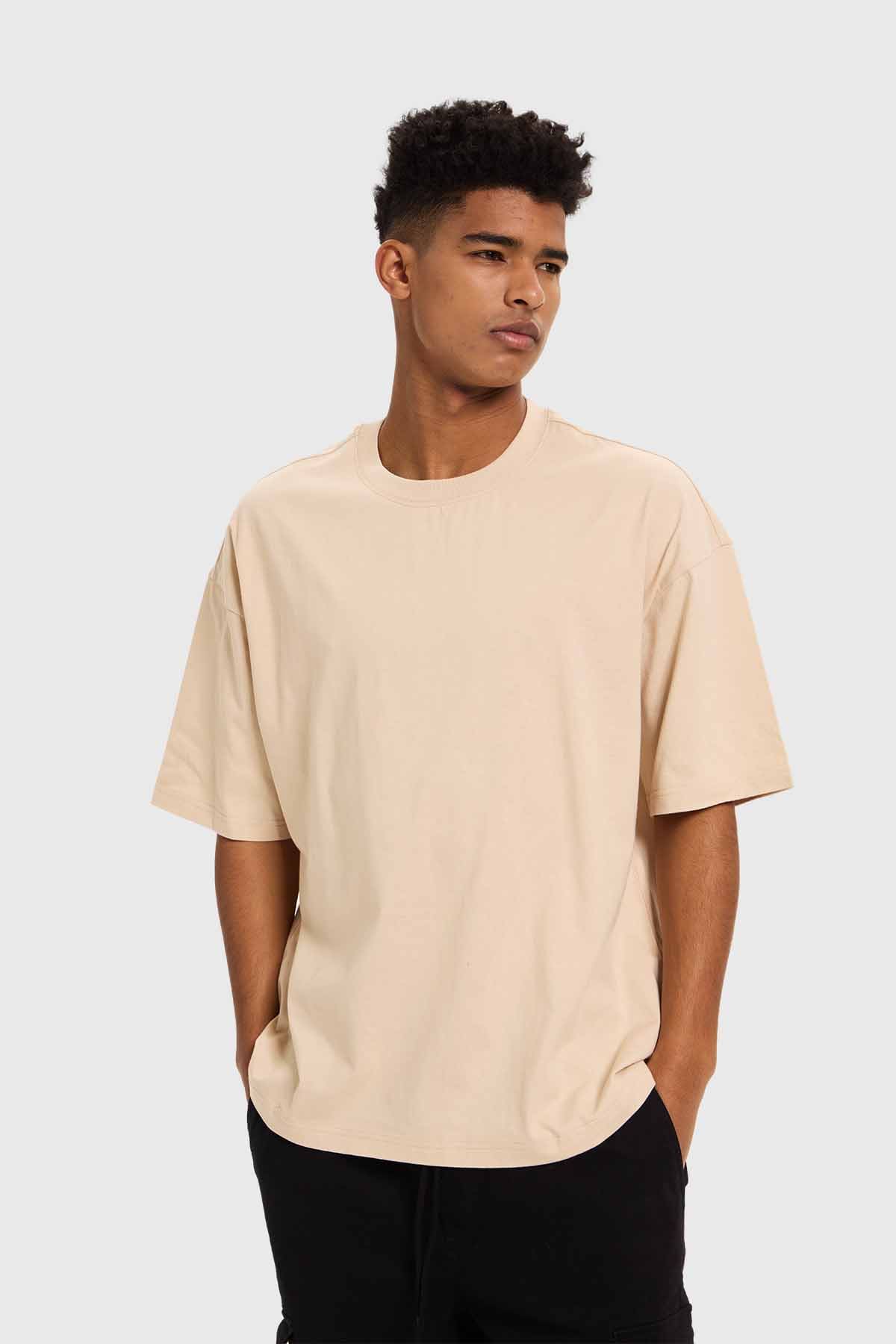 Polera Hombre Oversize Beige - Image 2