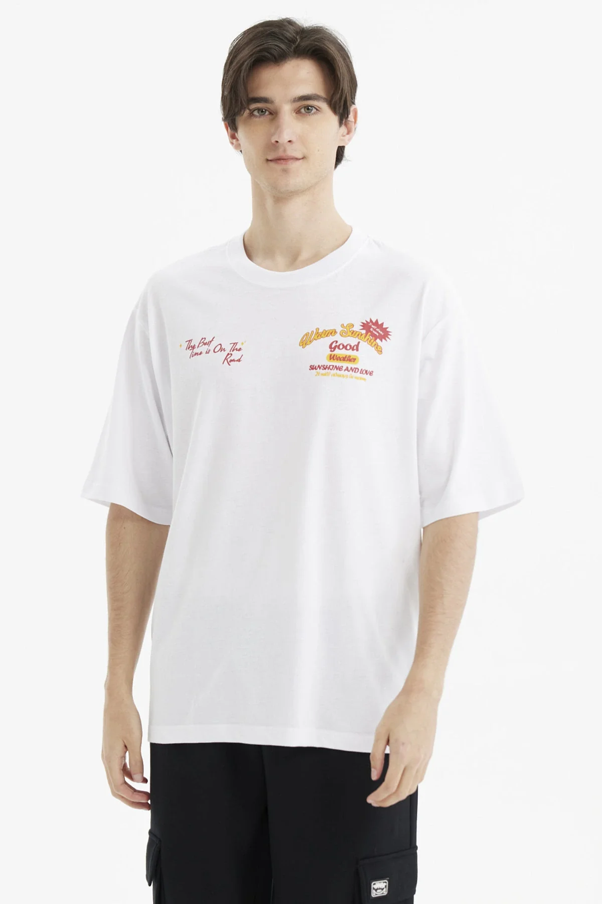 Polera Hombre Oversize Blanco
