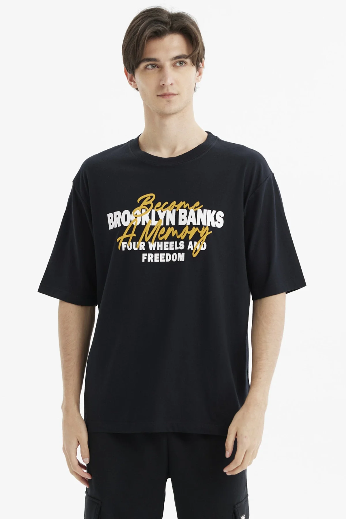 Polera Hombre Oversize Brooklyn Negro