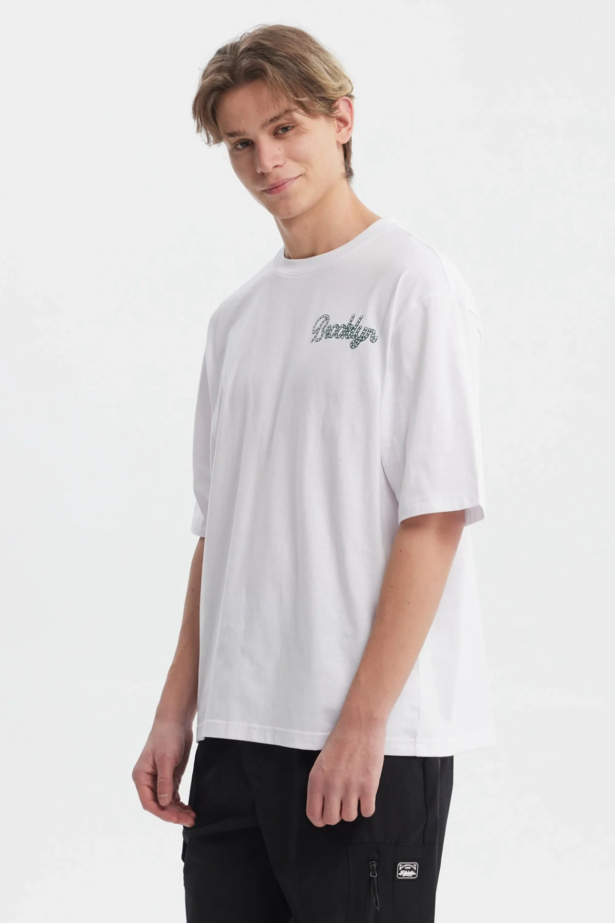Polera Hombre Oversize Doble Print Blanco - Image 2