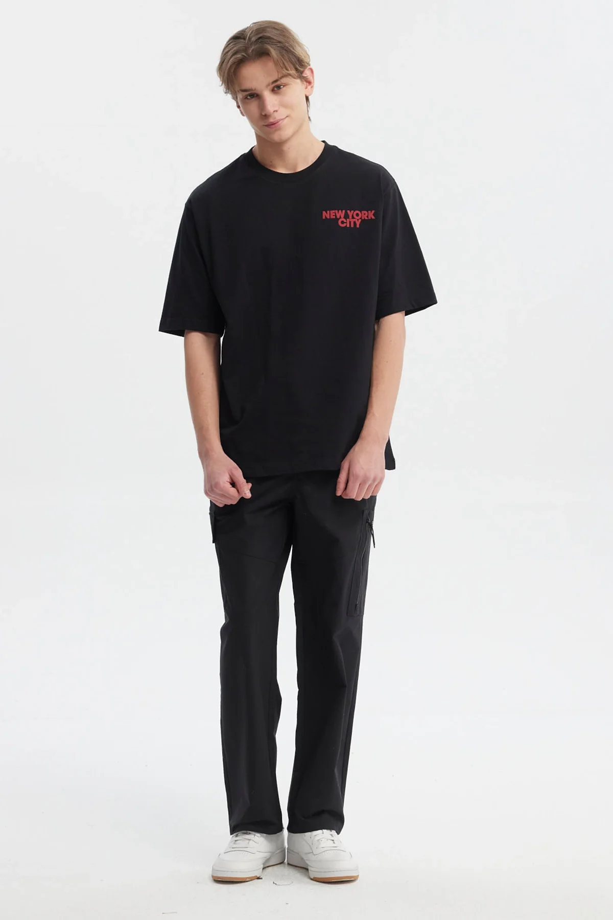 Polera Hombre Oversize Doble Print Negro - Image 4