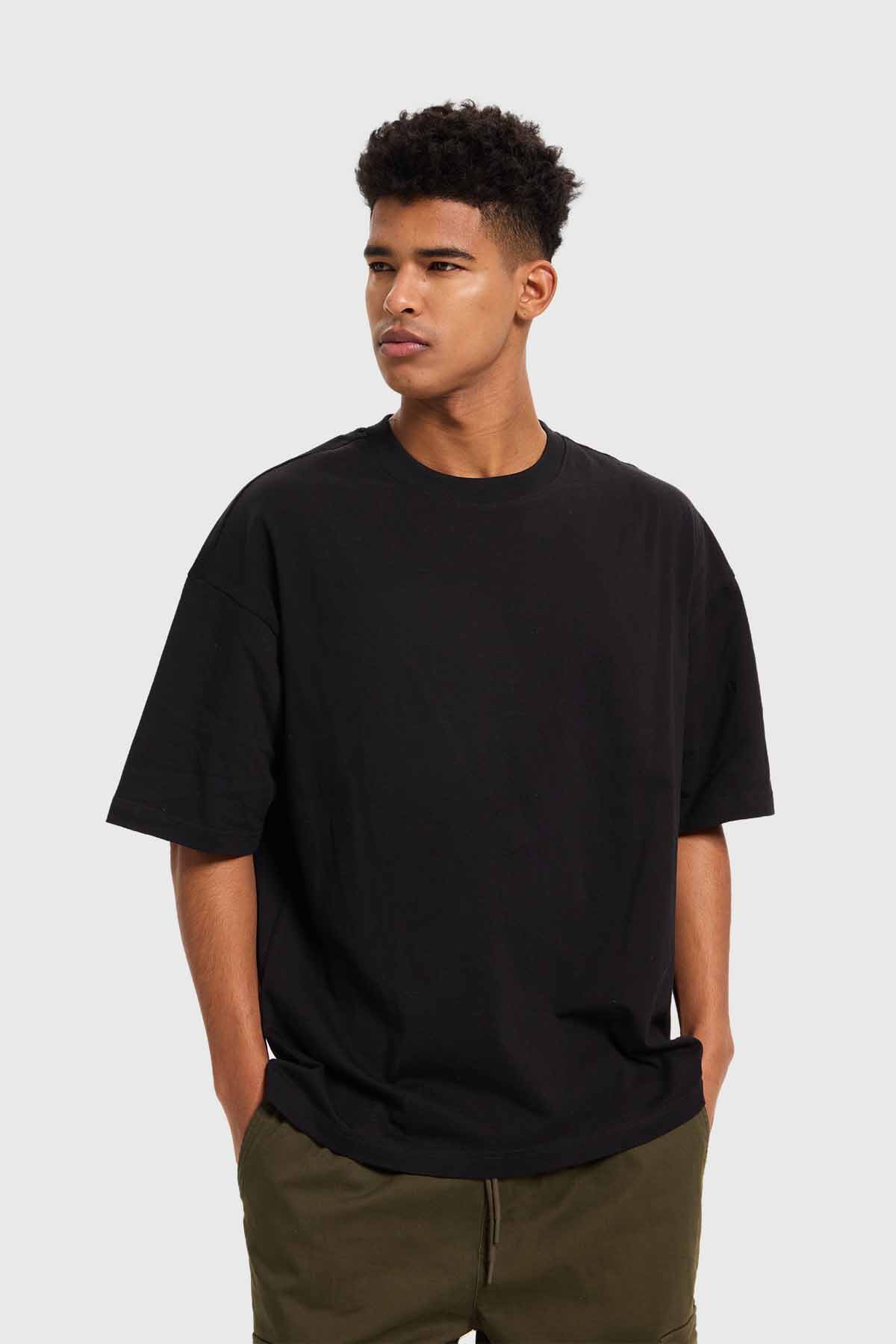 Polera Hombre Oversize Negro - Image 2