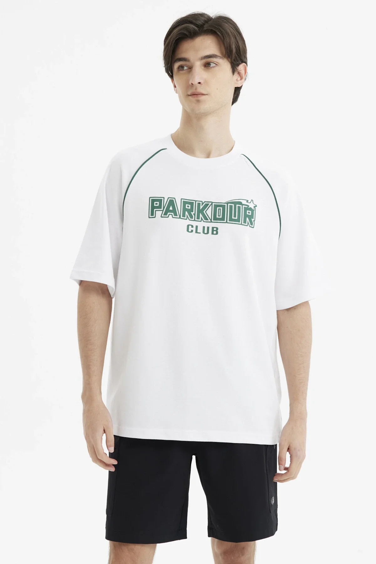 Polera Hombre Oversize Print Blanco