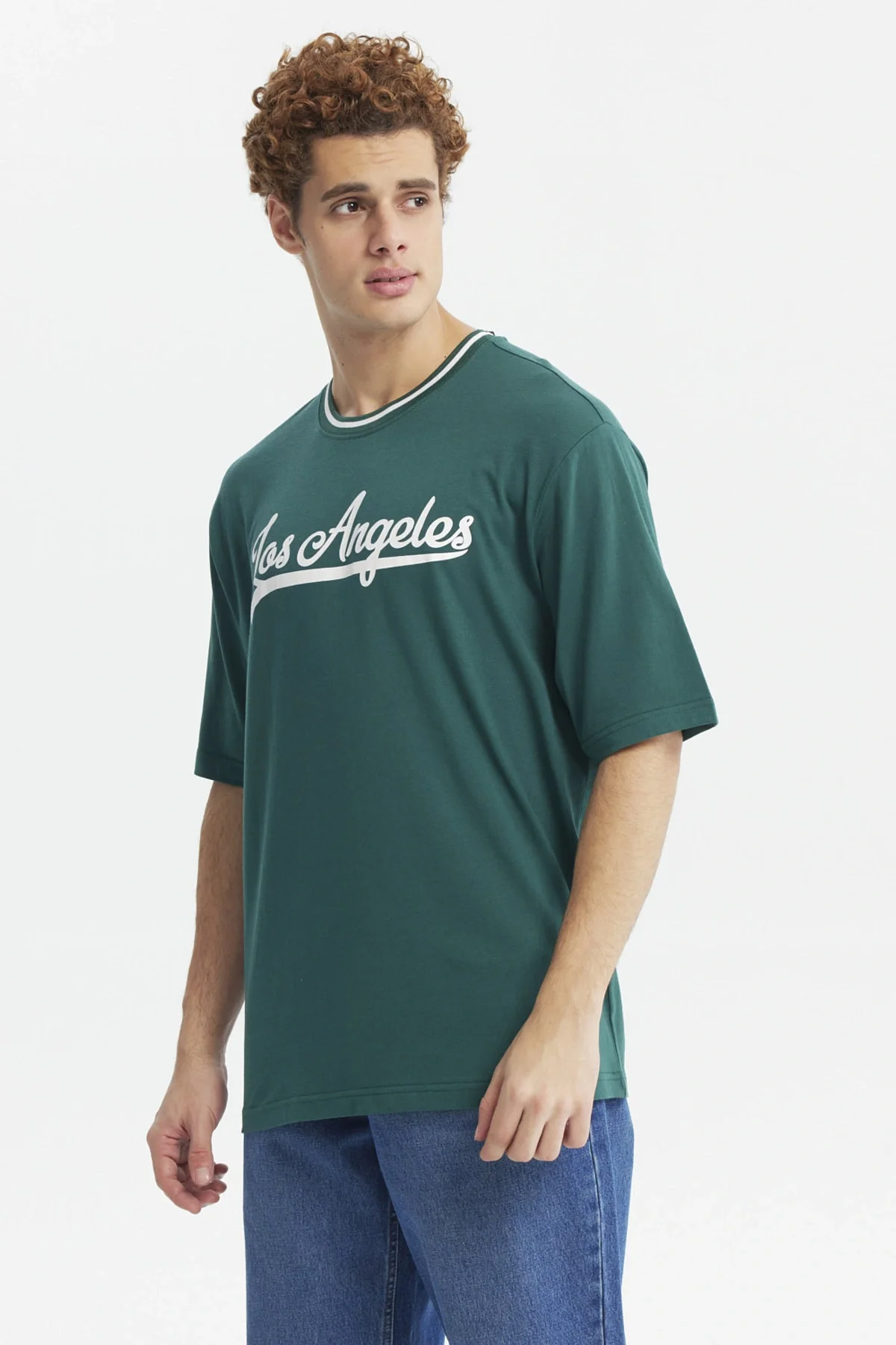 Polera Hombre Oversize Print City Verde - Image 2