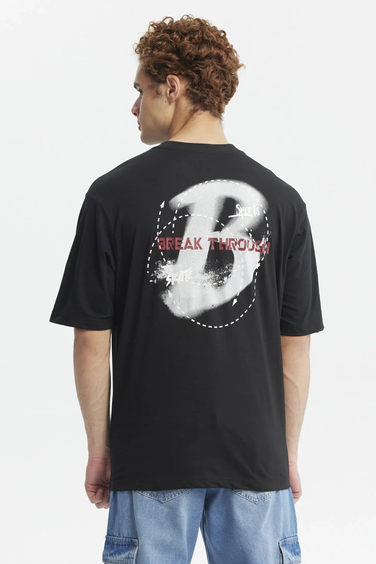 Polera Hombre Oversize Print Negro - Image 2